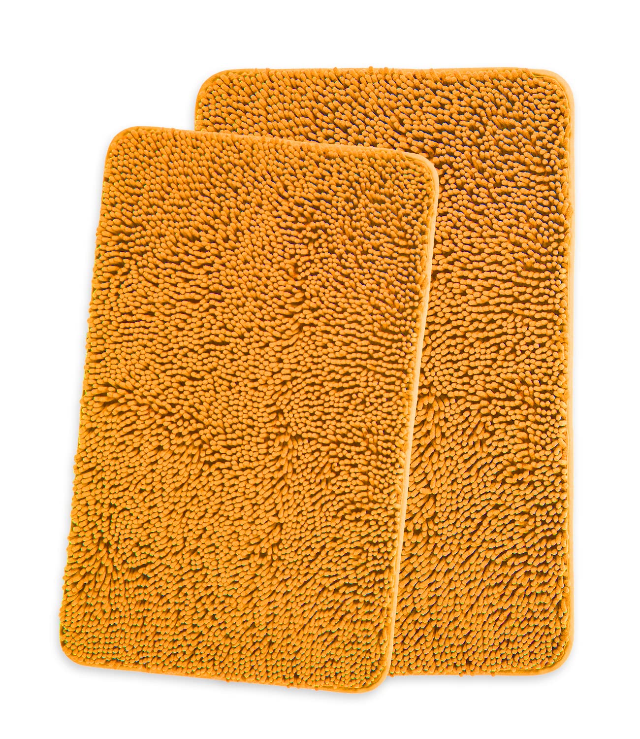 Yeaban Orange Bathroom Rugs Sets 2 Piece - Thick Chenille Bath Mats | Absorbent And Washable Bath Rug Non-Slip, Plush And Soft R
