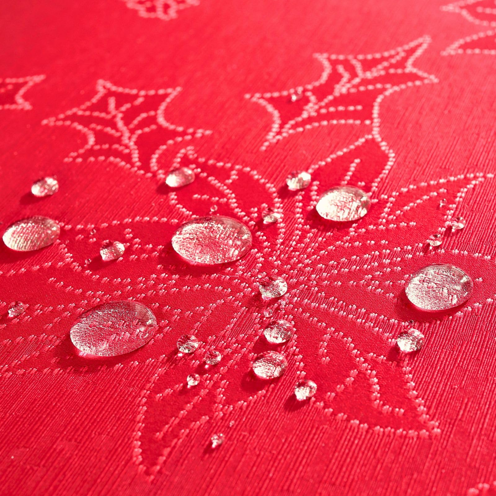 Honellaty Christmas Poinsettia Tablecloth Rectangle, 60 X 102 Inch Jacquard Washable Polyester Durable Spillproof Anti-Wrinkle D