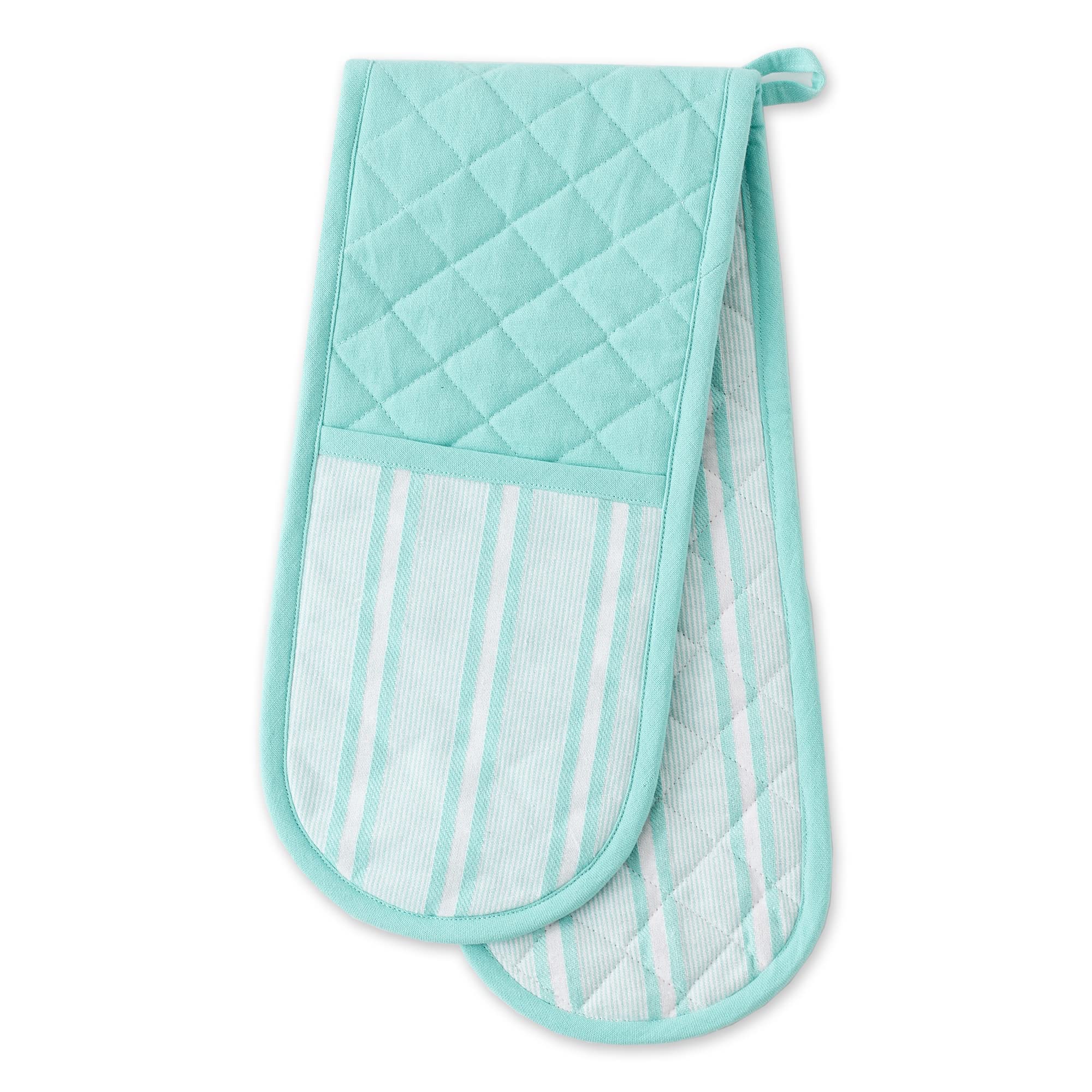 AQUA CHEF STRIPE DOUBLE OVEN MITT