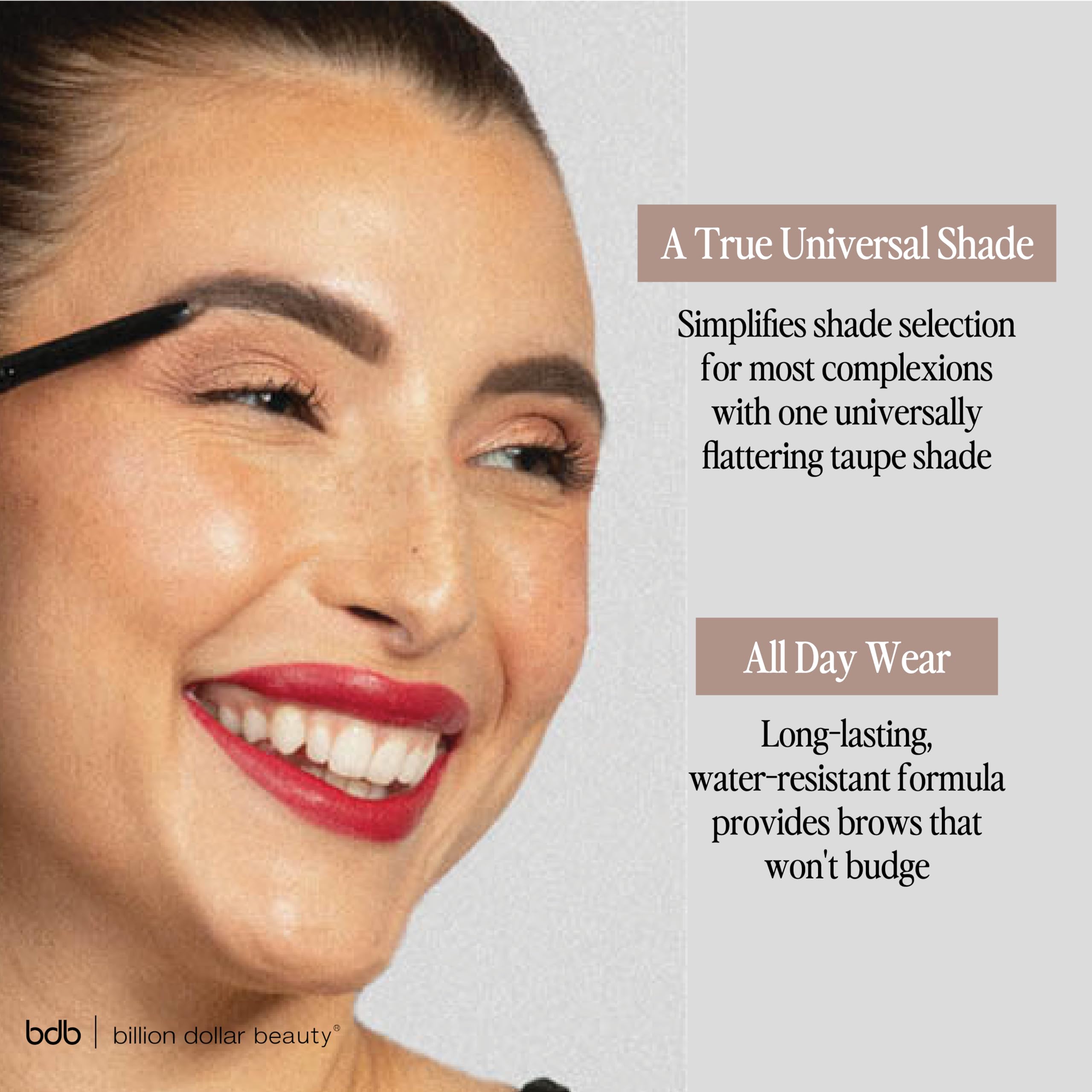 Billion Dollar Brows Universal Eyebrow Pencil  One Perfect Shade  Eyebrow Filler  Smudge Proof  Smooth Application  Easy To Use