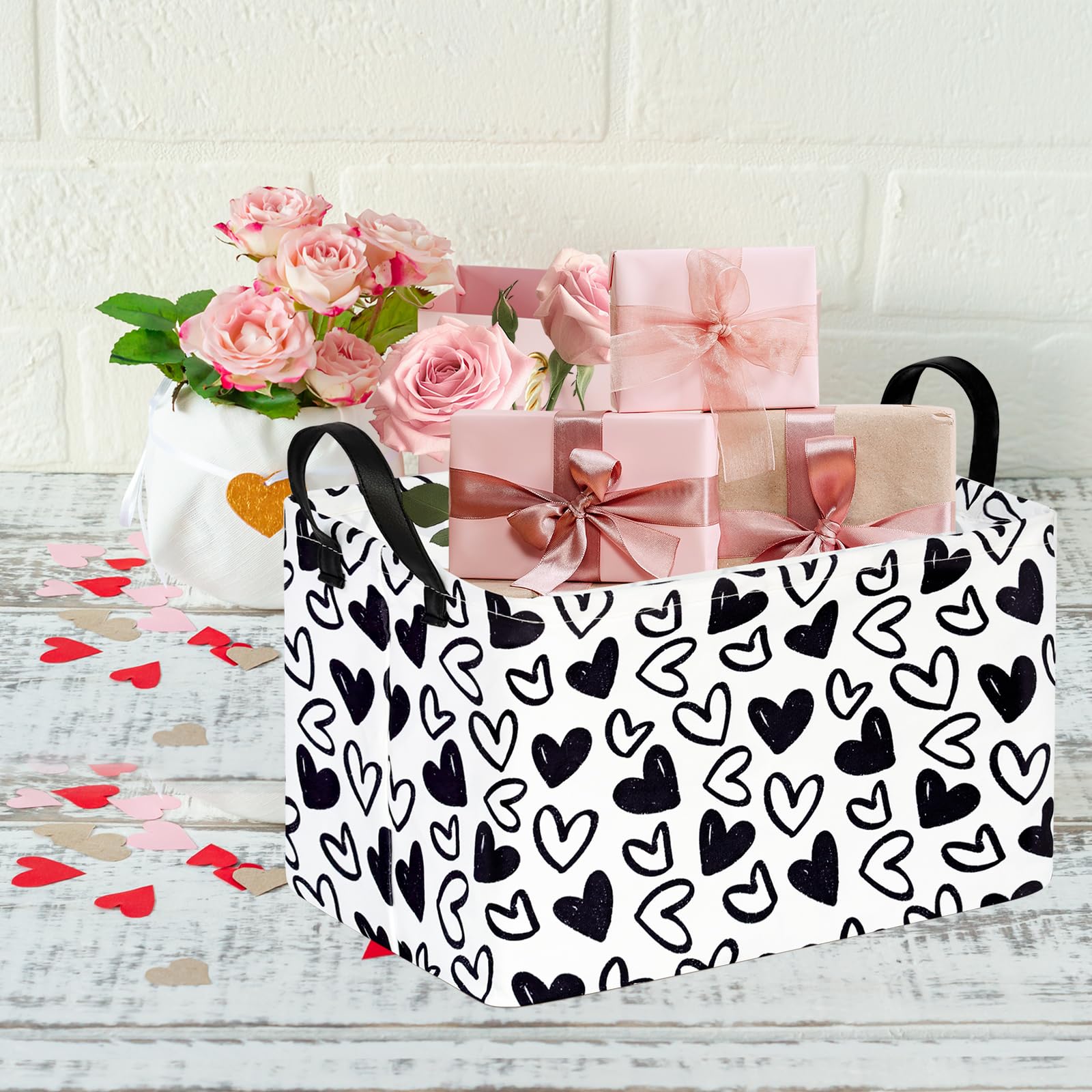 Acmuuni Black Gift Basket Clothes Laundry Hamper Storage Box Shelf Basket Toys Storage Bins, Gift Box For Kids,Laundry Hamper Wi