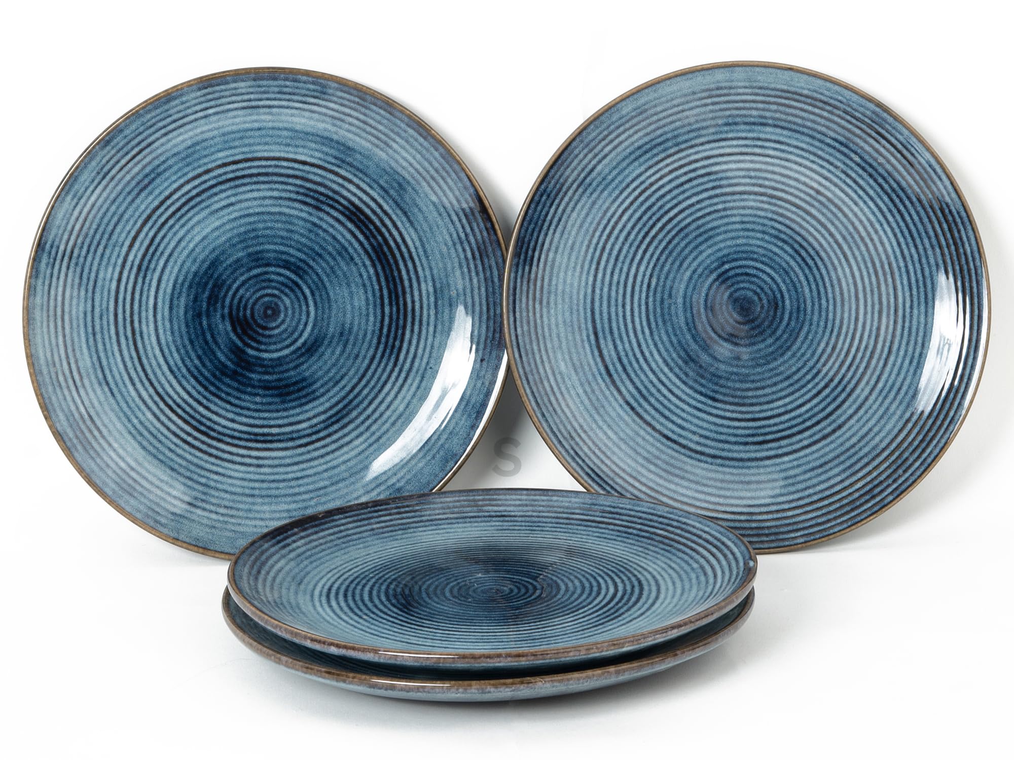 Bodhi House Reactive Glaze Ceramic Handcrafted Serving 4 Small Plates | Dining | Stoneware | Dinnerware | Scratch Resistant | Mi