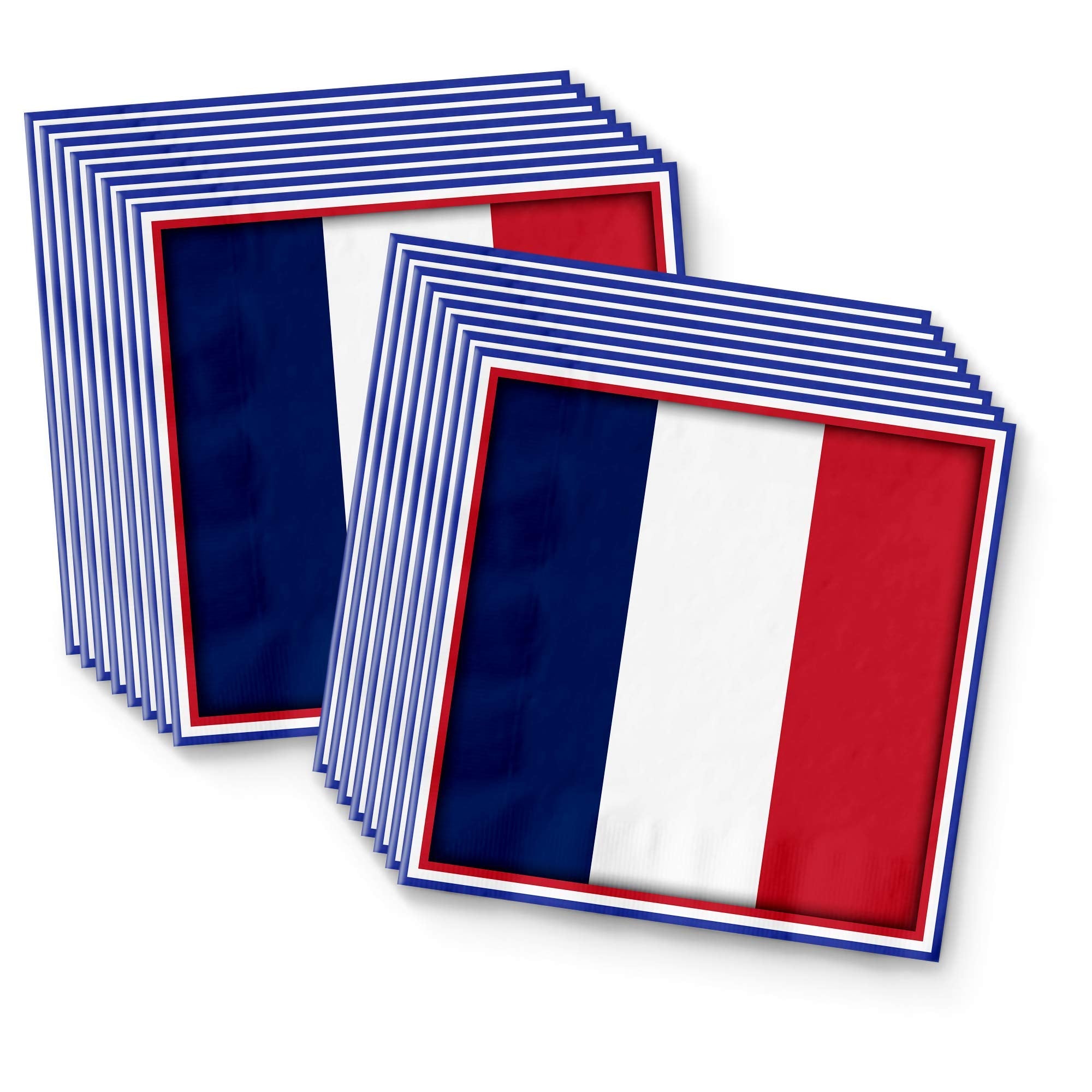 France French Flag Birthday Party Supplies Set Plates Napkins Cups Tableware Kit for 16
