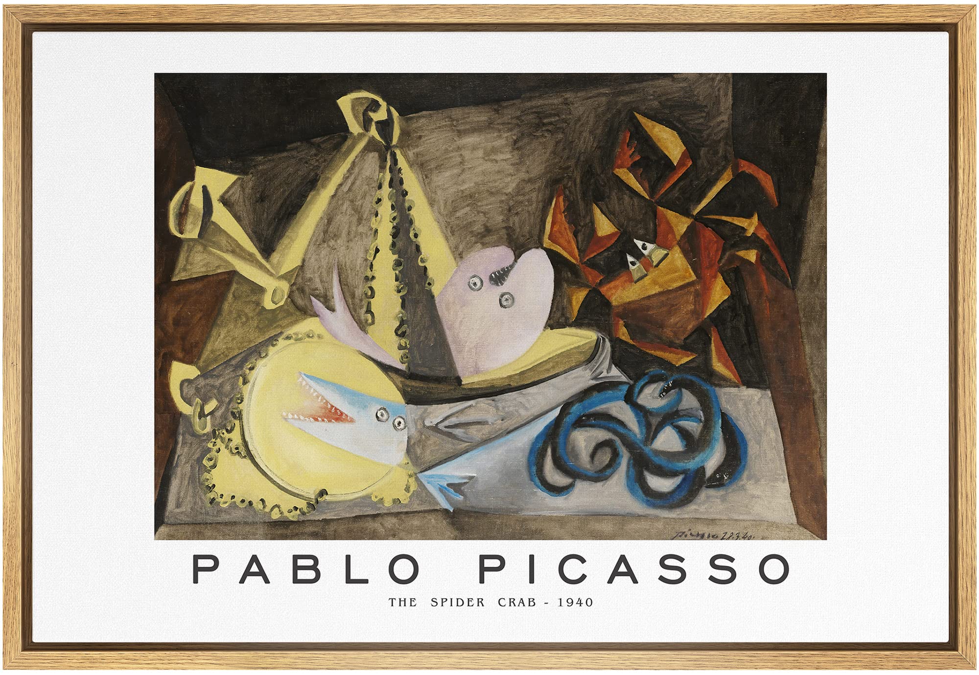 Idea4Wall Framed Canvas Print Wall Art The Spider Crab By Pablo Picasso Historic Cultural Illustrations Fine Art Traditional Col