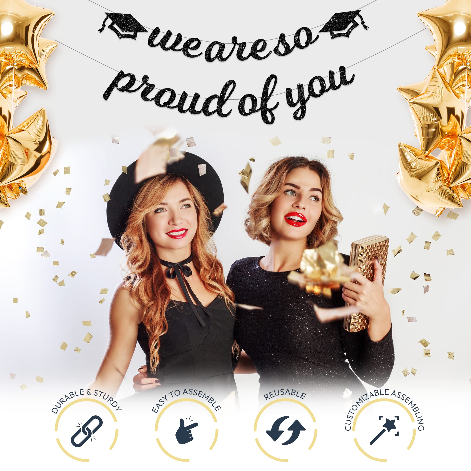 House Of Party We Are So Proud Of You Graduation Banner 2024 | Congratulations Banner For Graduation Decorations Class Of 2024 |