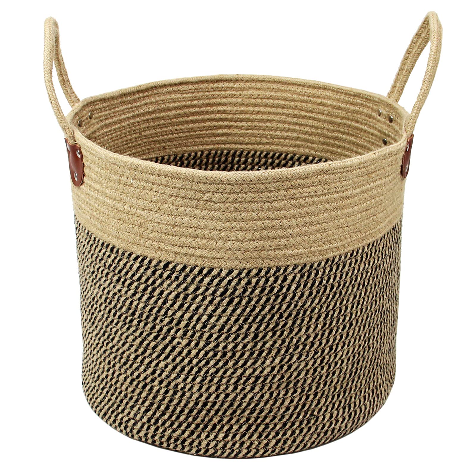 Casaphoria Jute Large Basket Woven Storage Basket With Handles - Natural Jute Laundry Basket For Towels Blanket Basket Home Deco