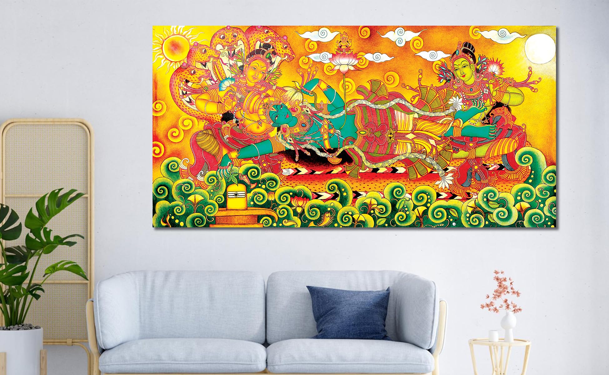 Namaste Home - Canvas Painting - Shree Vishnu Avtar - Krishna Painting - Traditional - Canvas Painting for Home and Office Decor