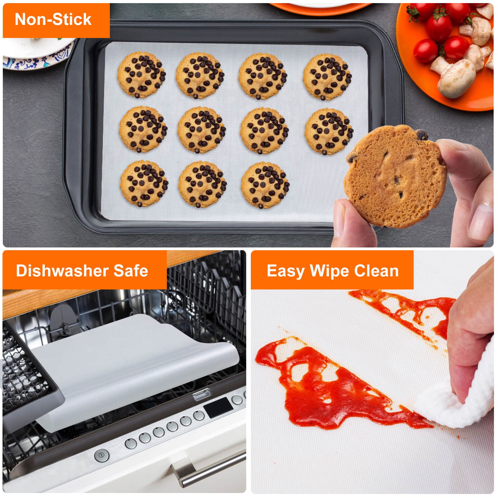 Silicone Baking Mat Roll -12In X 10Ft Non Stick Heat Resistant Food Grade Baking Mats, No Slip Reusable Freeze Dryer Mat,Pastry