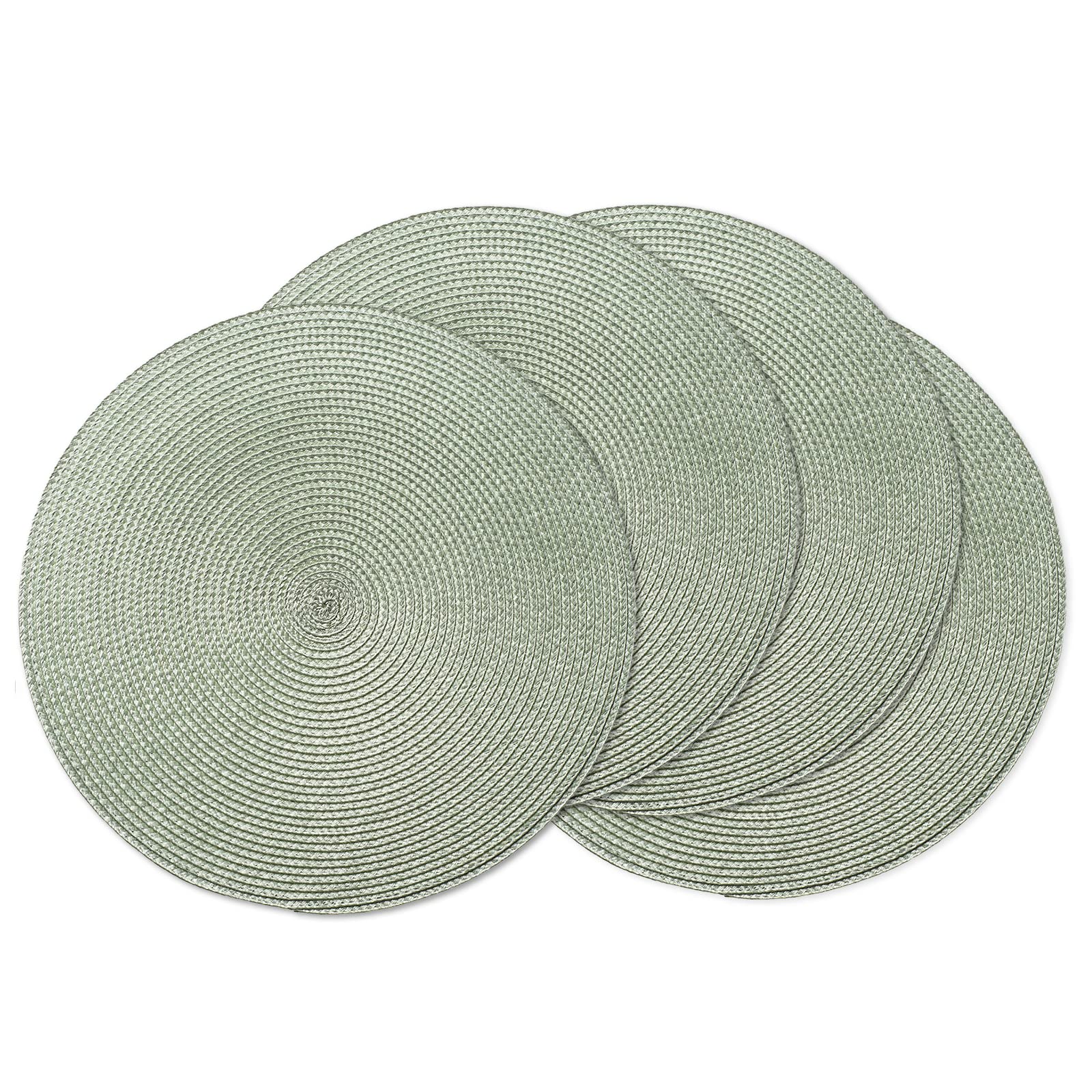 Ahhfsmei Round Braided Placemats 15 Inch Round Table Mats For Dining Tables Natural Woven Heat Resistant Place Mats Set Of 4 (Fo