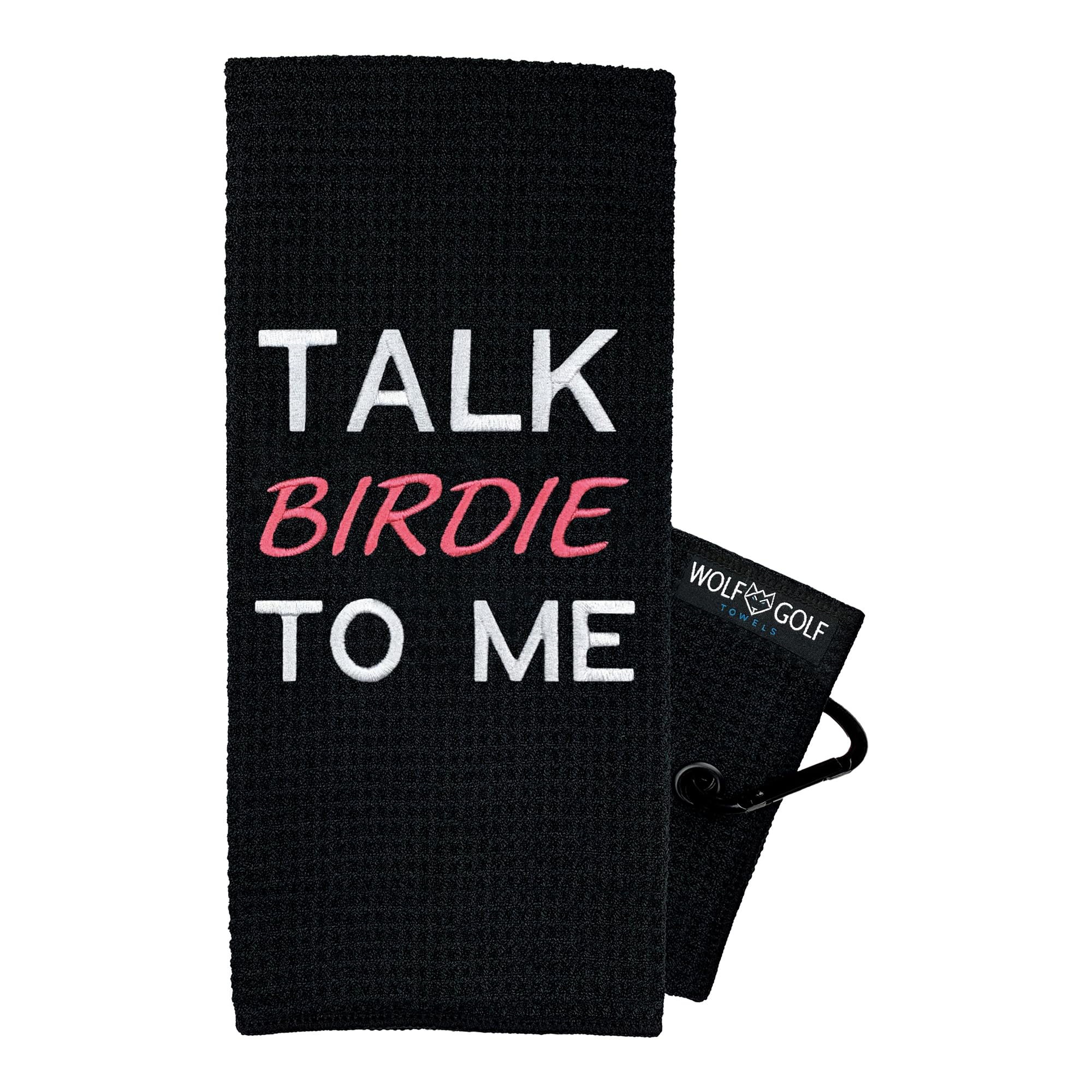 Wolf Golf Towels - Talk Birdie To Me Golf Towel - Golf Accessories For Women - Golf Gifts For Women - Golf Towel For Women - Emb