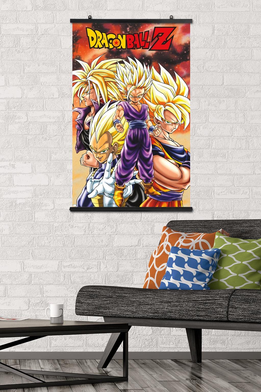 Trends International Dragon Ball Z - Saiyans Wall Poster, 22.375'' X 34'', Premium Poster & Clip Bundle