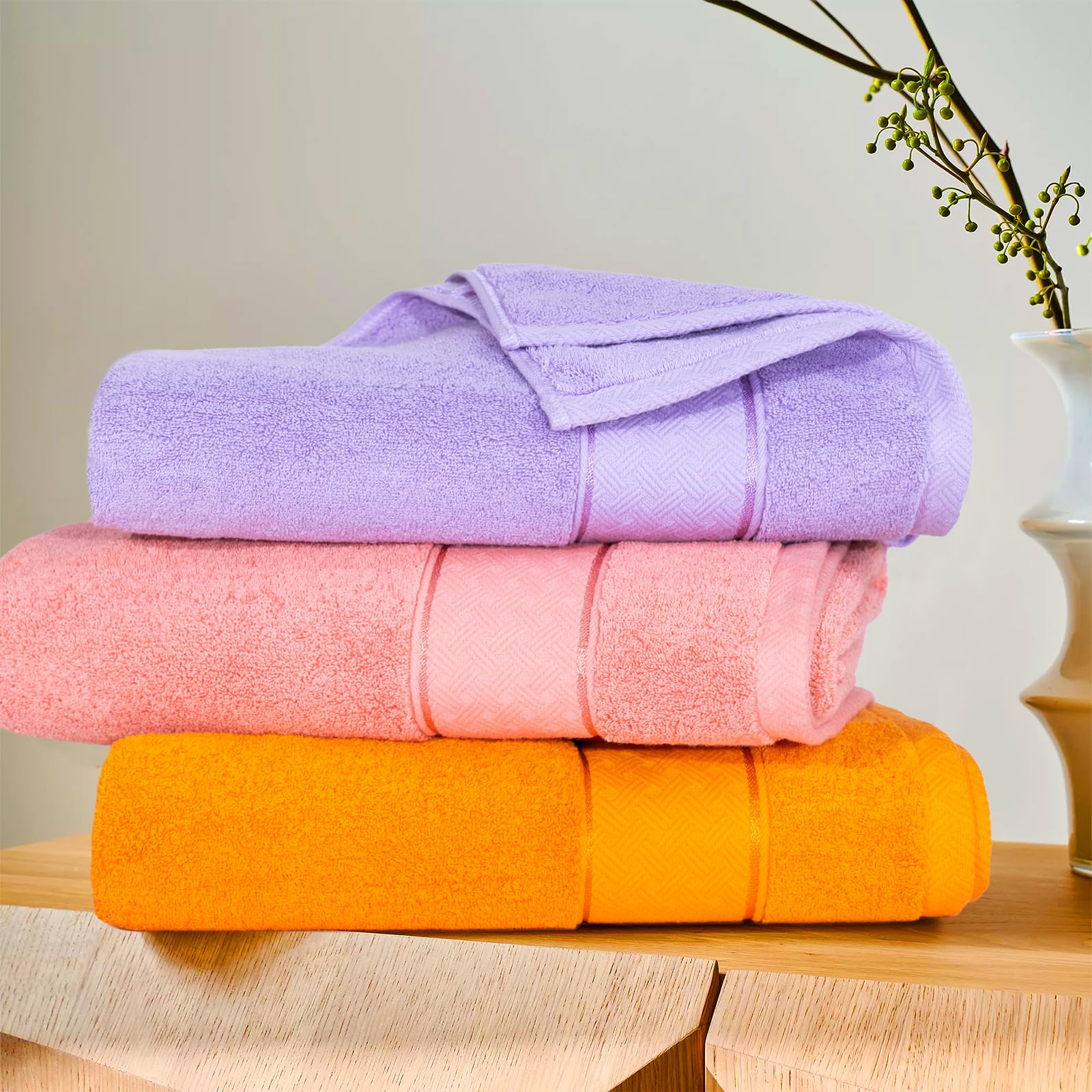 Cozyart Lavender Bath Towels Set 6 Piece, Luxury 100% Turkish Cotton 650Gsm Hotel Quality, Soft, Absorbent,Towel Sets For Bathro
