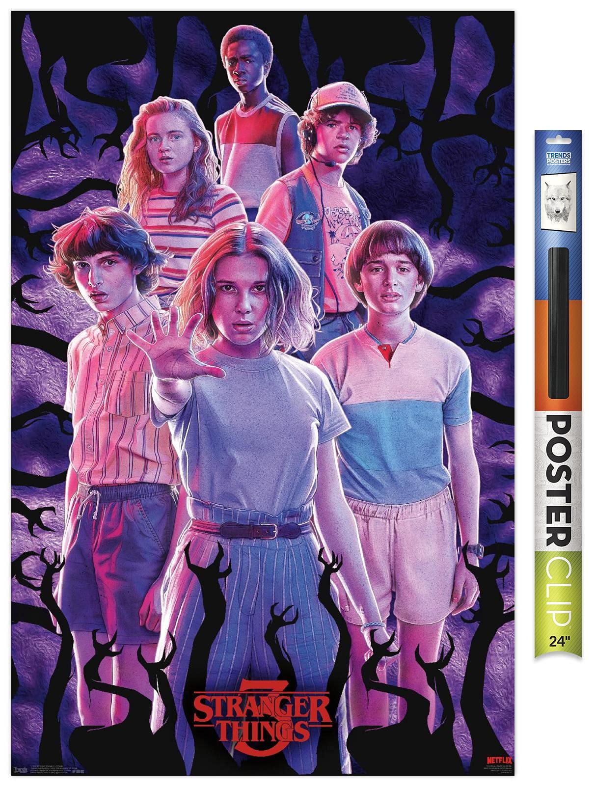 Trends International Netflix Stranger Things: Season 3 - Group Wall Poster, 22.375'' X 34'', Poster & Clip Bundle