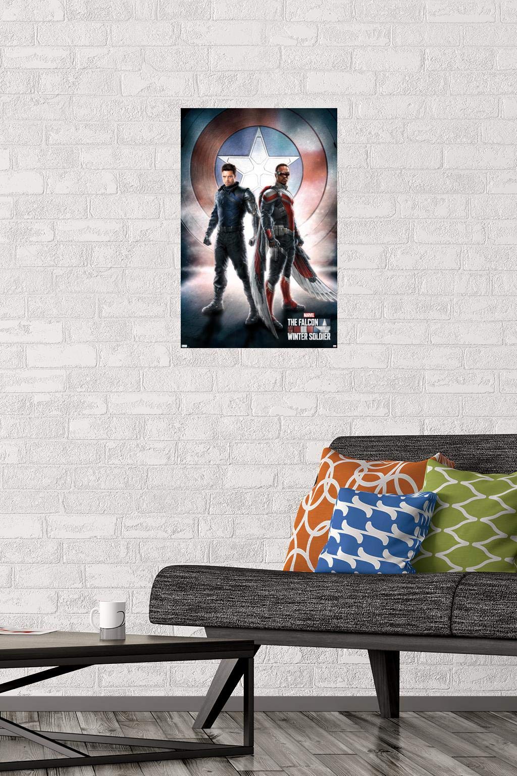 Trends International Marvel Television - Falcon And Winter Soldier - One Sheet Wall Poster, 14.725'' X 22.375'', Premium Unframe