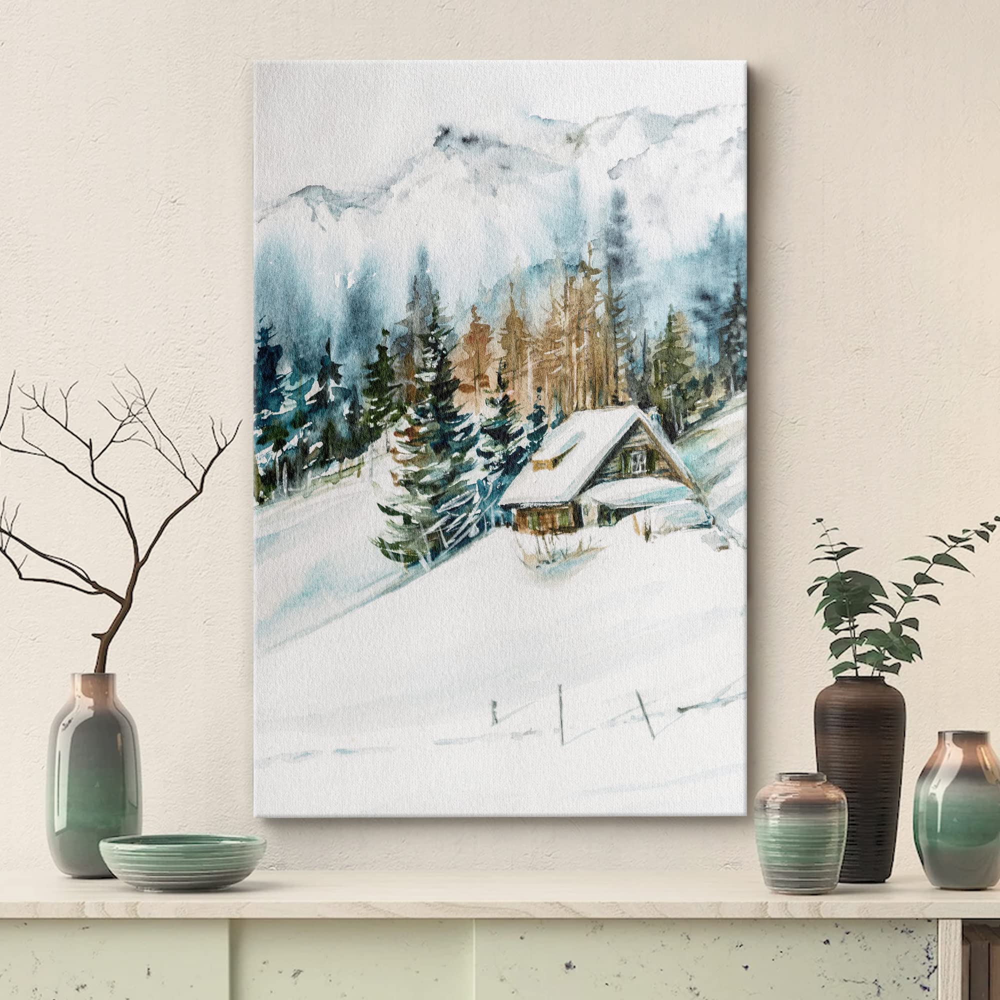 SIGNWIN Canvas Print Wall Art - Woodland Nursery Decor, 24"x36", Colorful Mountain Forest Illustrations for Living Room, Bedroom, Office