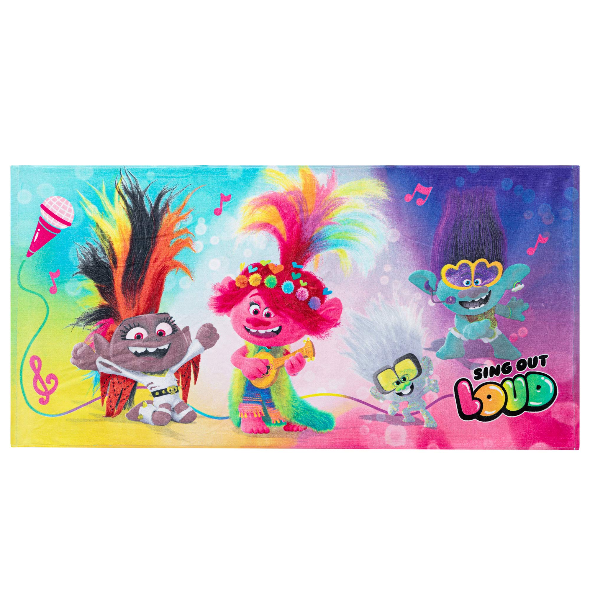 Franco Kids Super Soft Cotton Bath/Pool/Beach Towel, 58 In X 28 In, Trolls World Tour