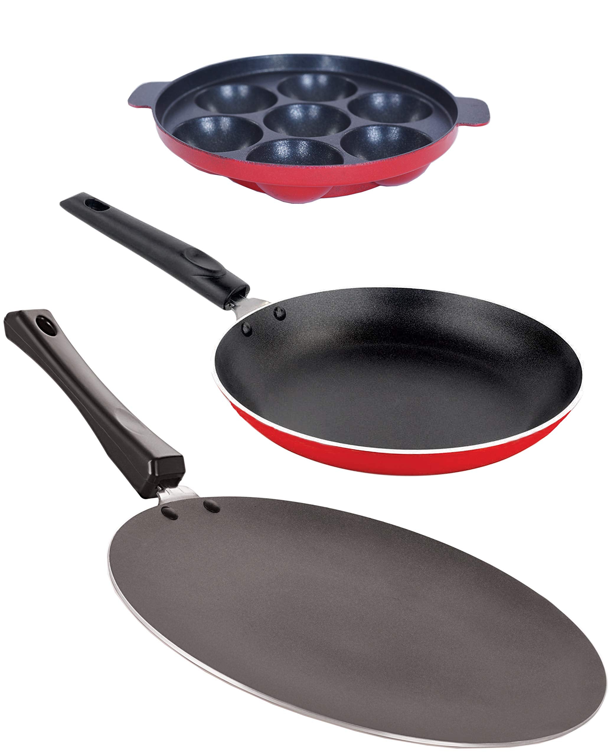 Nirlon NonStick Aluminium 3 Piece Gas Compatible Cookware Essential Set Offer