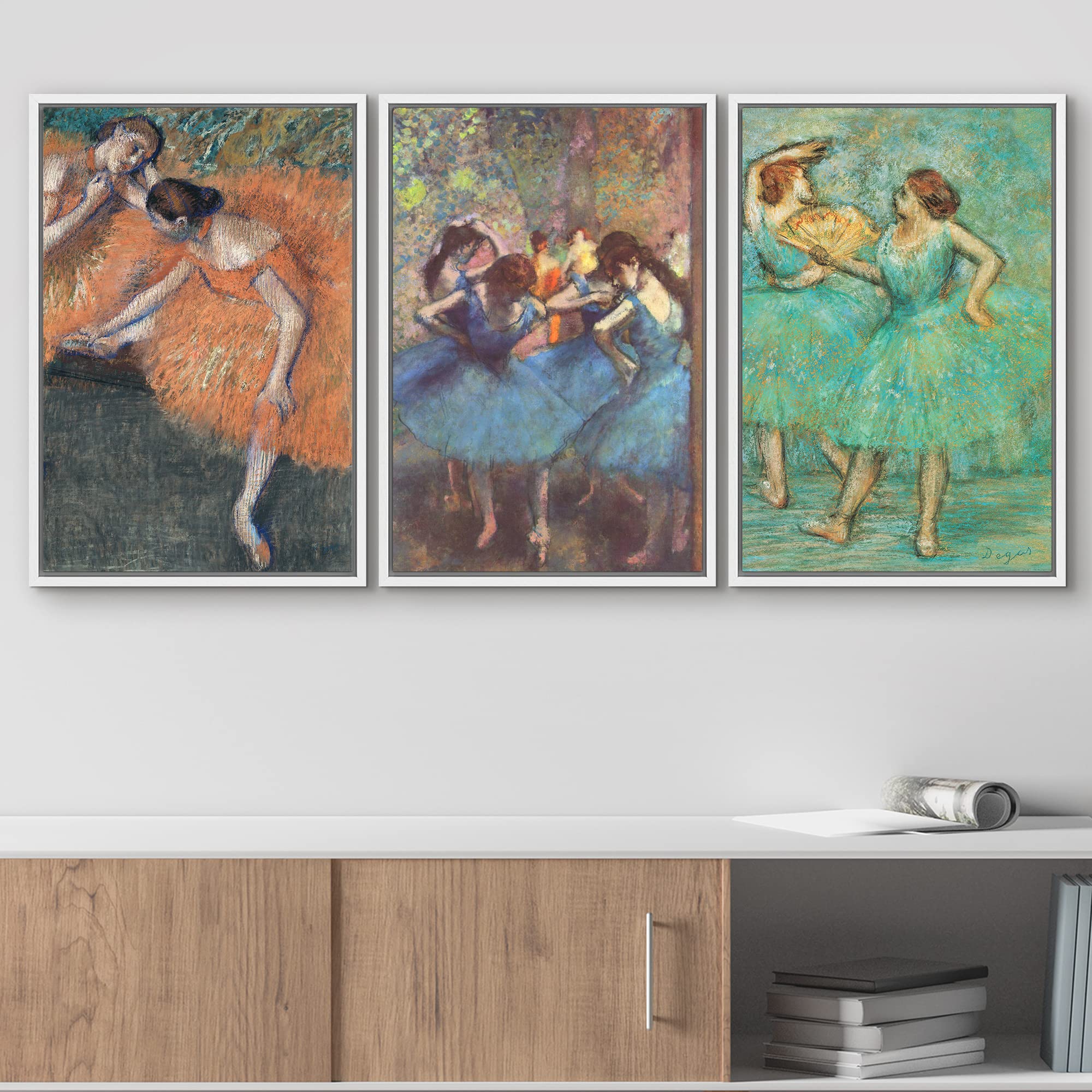 Wall26 Framed Canvas Print Wall Art Set Dancers By Edgar Degas Cultural Historic Oil Painting Fine Art Reproduction Scenic Color