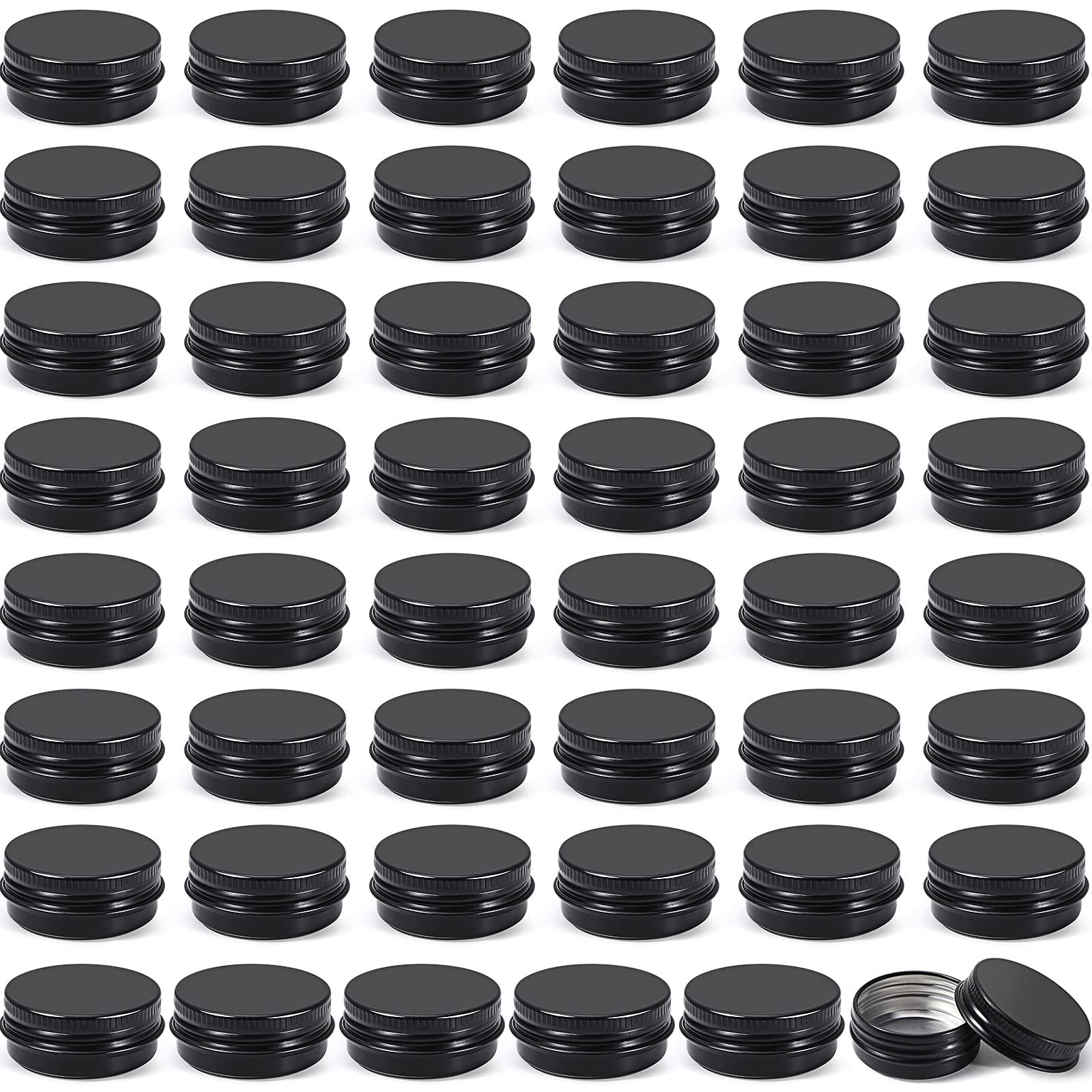 Patelai 36 Pack 0.5 oz Round Lip Balm Tin Cans Aluminum Lip Balm Tin Containers with Screw Lid Screw Top Metal Empty 60 ml Refil