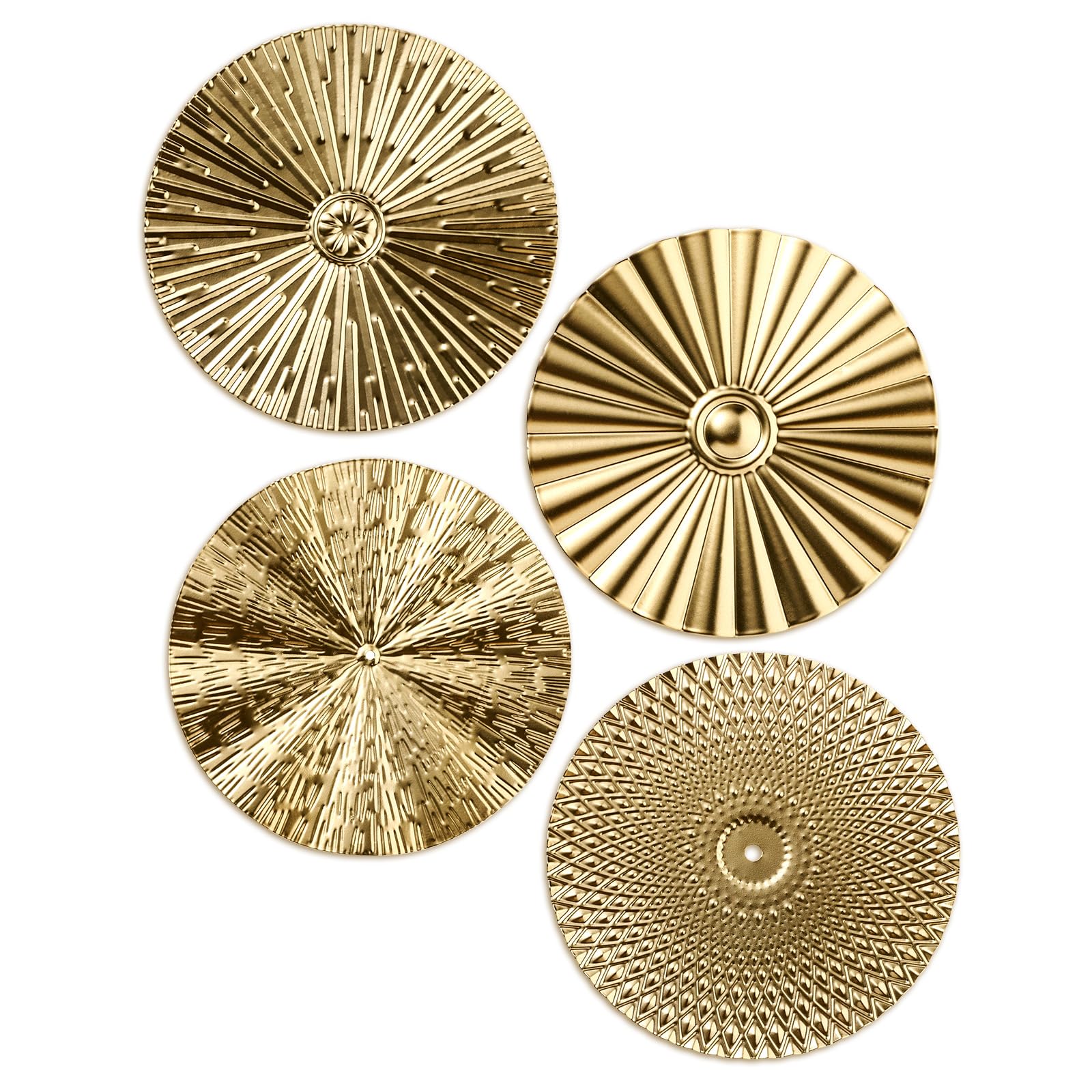Hicarer 4 Pcs 12 Metal Wall Art Wall Decor Sunburst Hanging Metal Artwork Wall Decor Wall Art Decorations for Home Living Room O