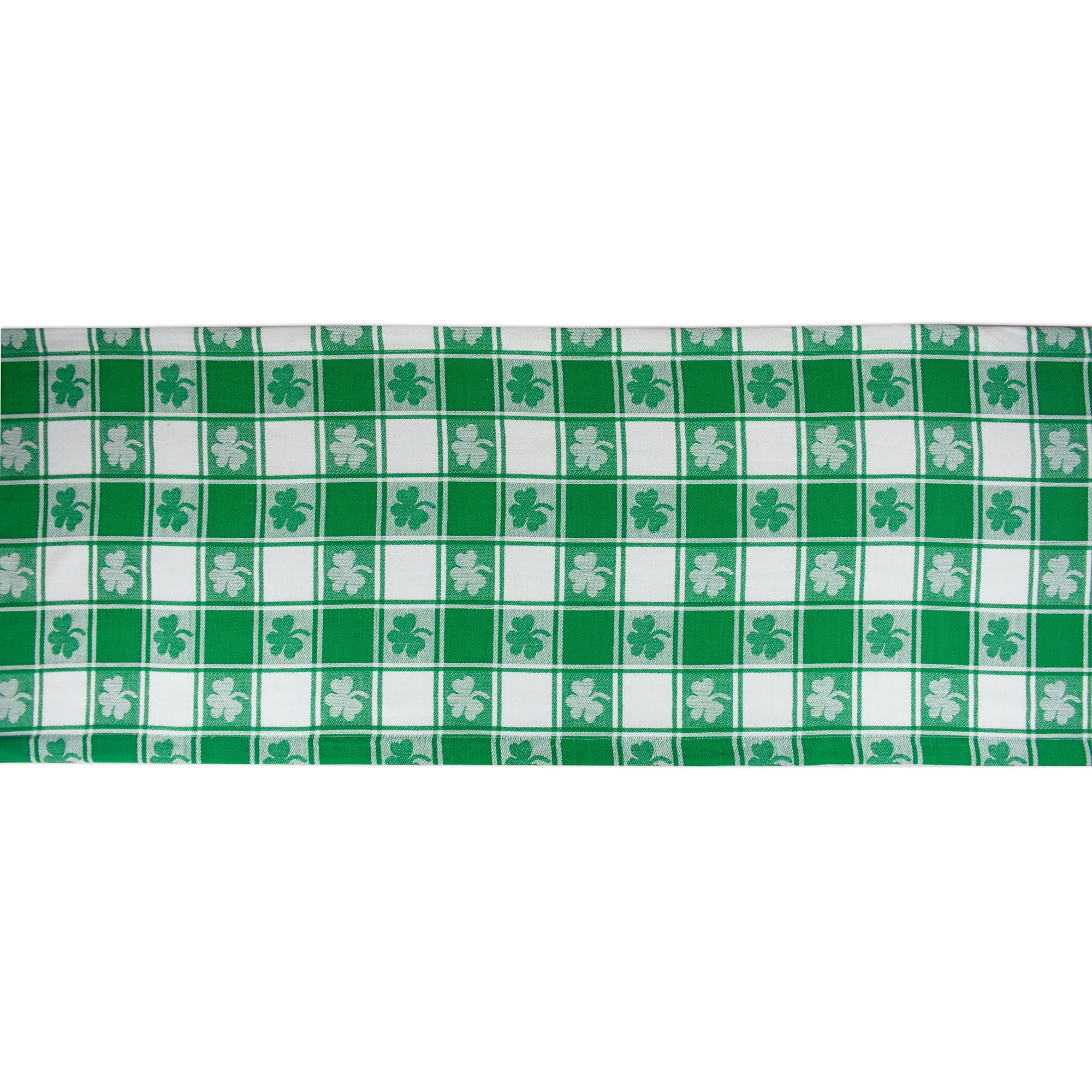 DII Shamrock Woven Check Tablecloth