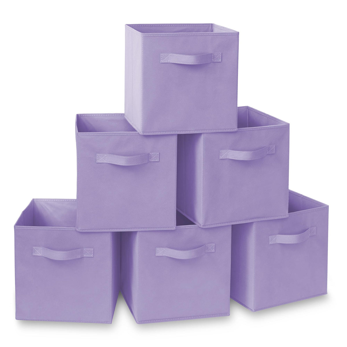 Casafield Set Of 6 Collapsible Fabric Cube Storage Bins, Lavender - 11'' Foldable Cloth Baskets For Shelves, Cubby Organizers &