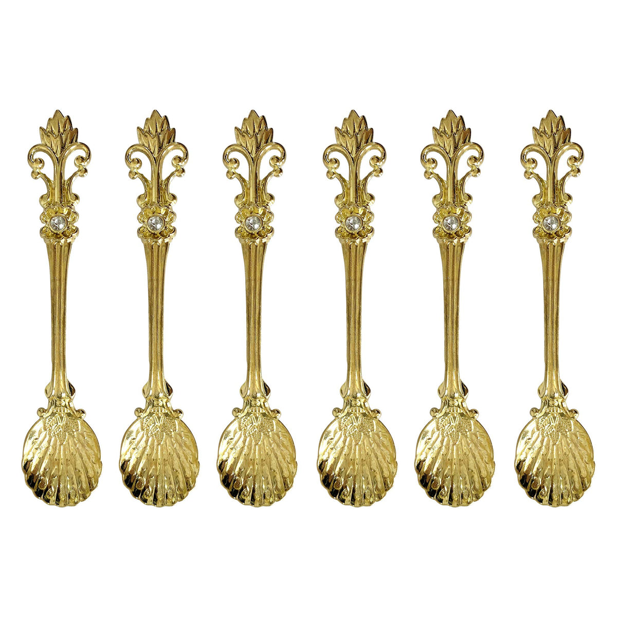 Fanquare 6 Pack Mini Spoons Coffee Espresso Demitasse Vintage Tea Spoon 4.5'',Gold