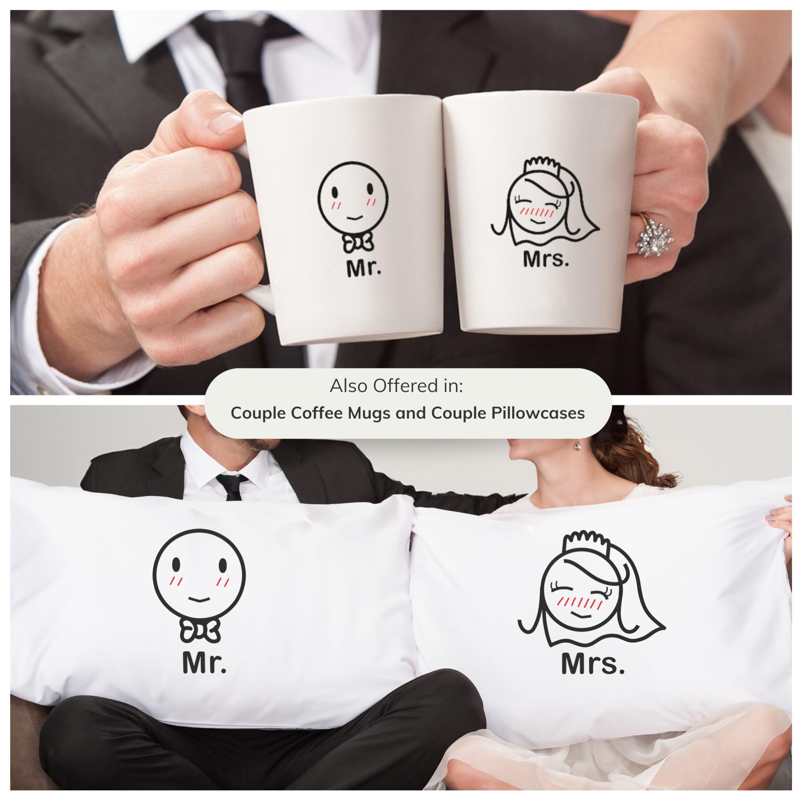BoldLoft Mr and Mrs Couple Drinking Glasses-Mr Mrs Gifts Mr Mrs Cups Mr Mrs Engagement Gifts Bridal Shower Gifts Mr Mrs Wedding
