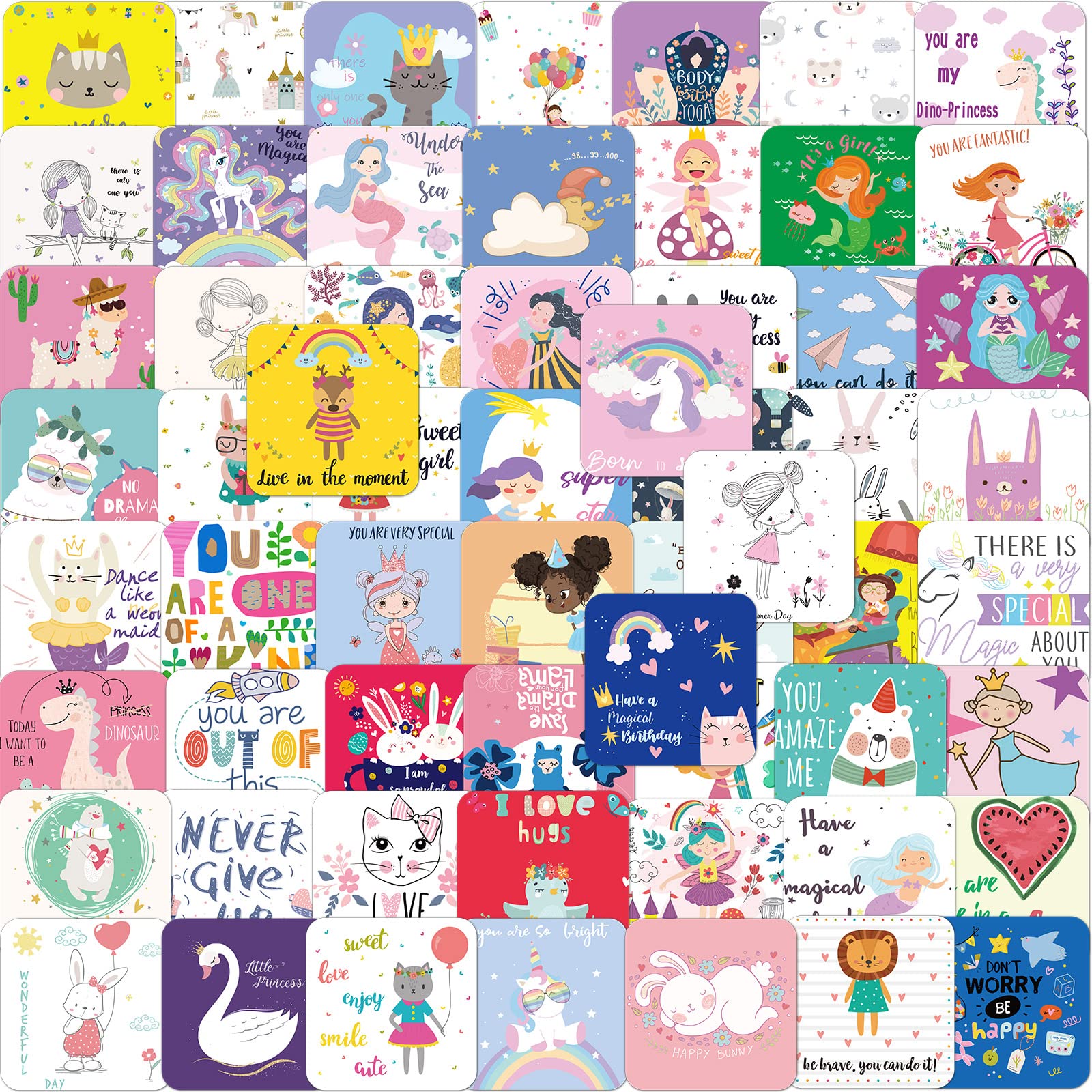Teling 120 Pieces Lunch Box Notes For Girl Cute Lunchbox Notes For Kindergartners Inspirational And Motivational Girl Lunch Box