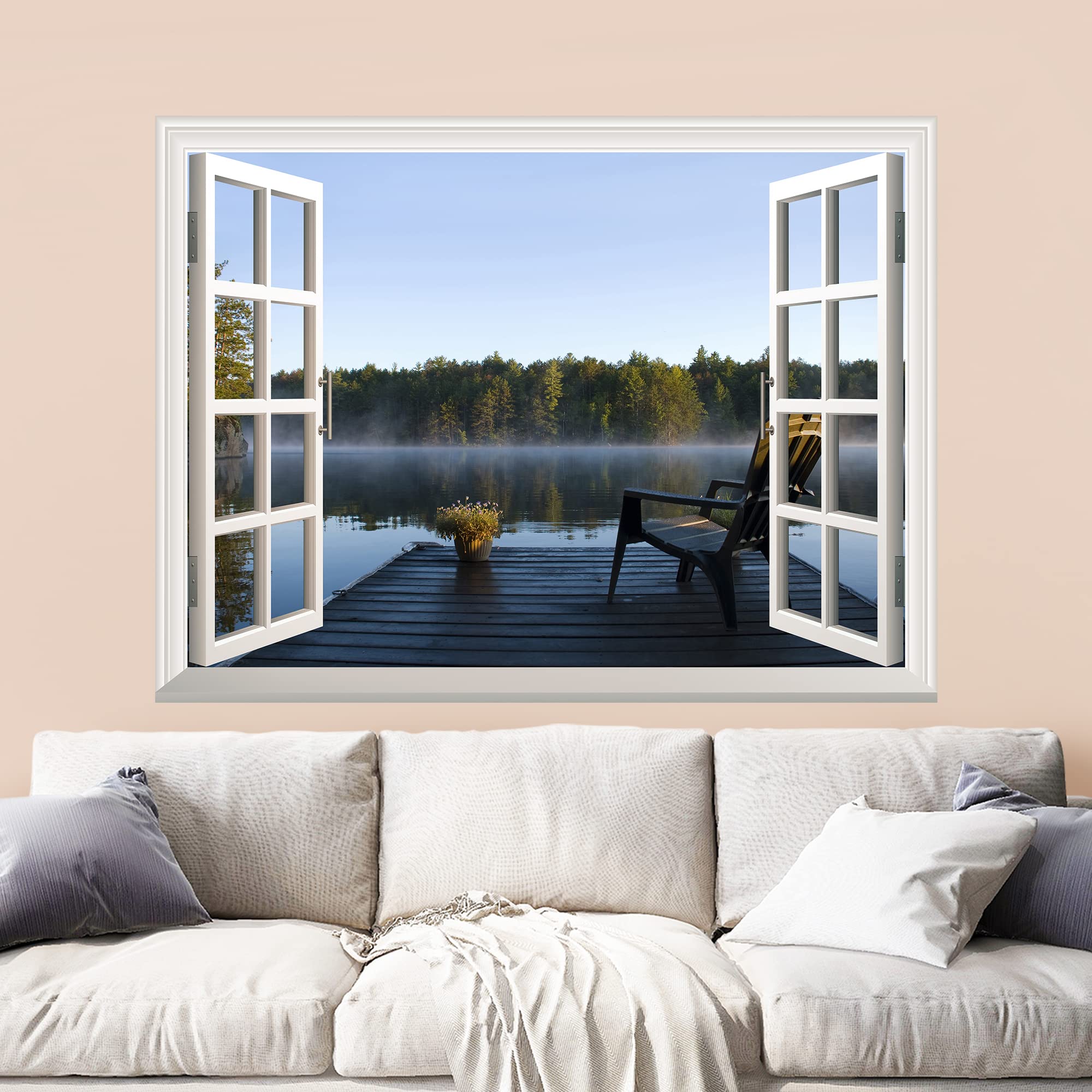 wall26 Removable Wall Sticker/Wall Mural (36H  Peaceful Lake View)