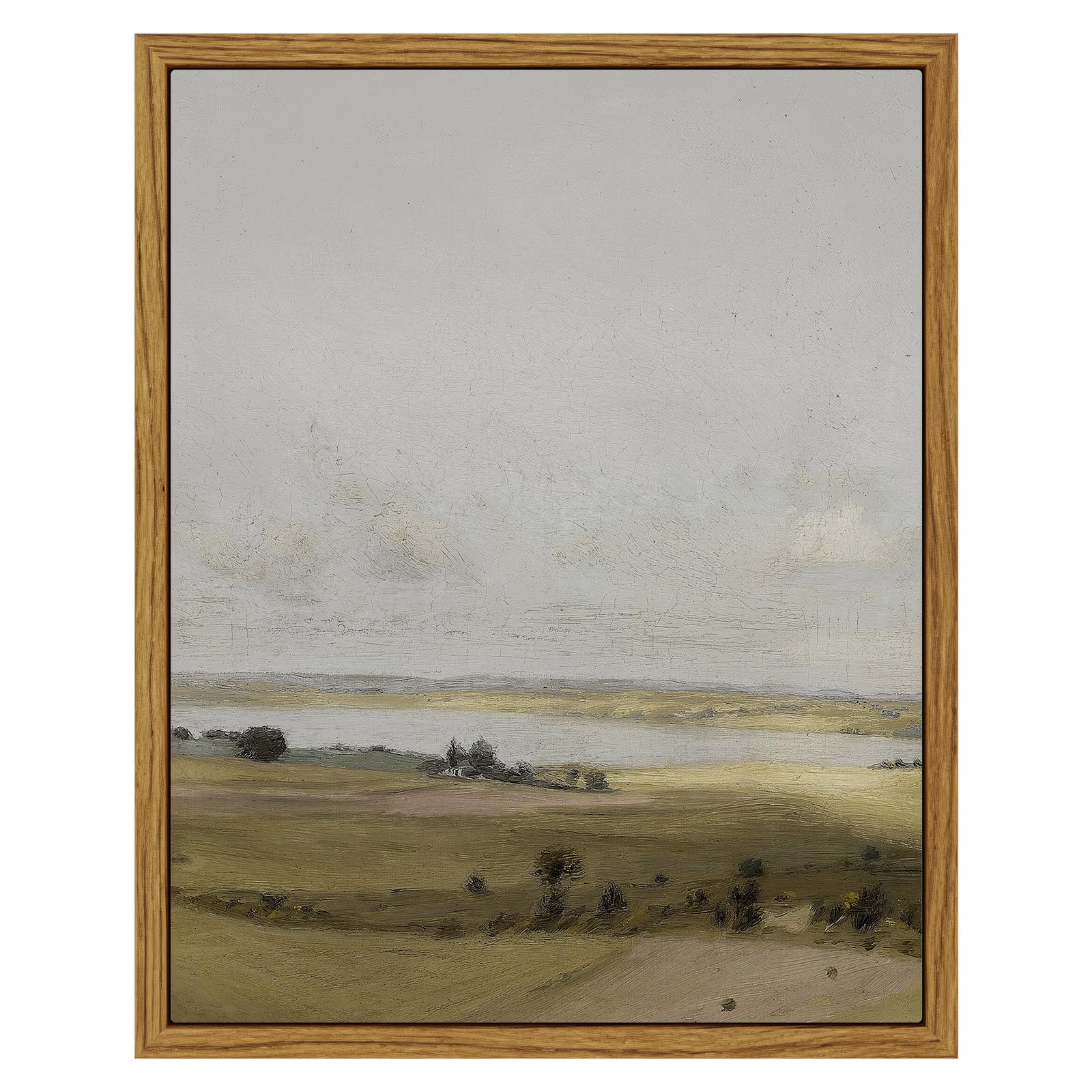 Viyyiea Vintage Nature Large Framed Wall Art, View Of Hilly Paintings Art Decor Aesthetic, Canvas Print Artwork, Hilly Landscape