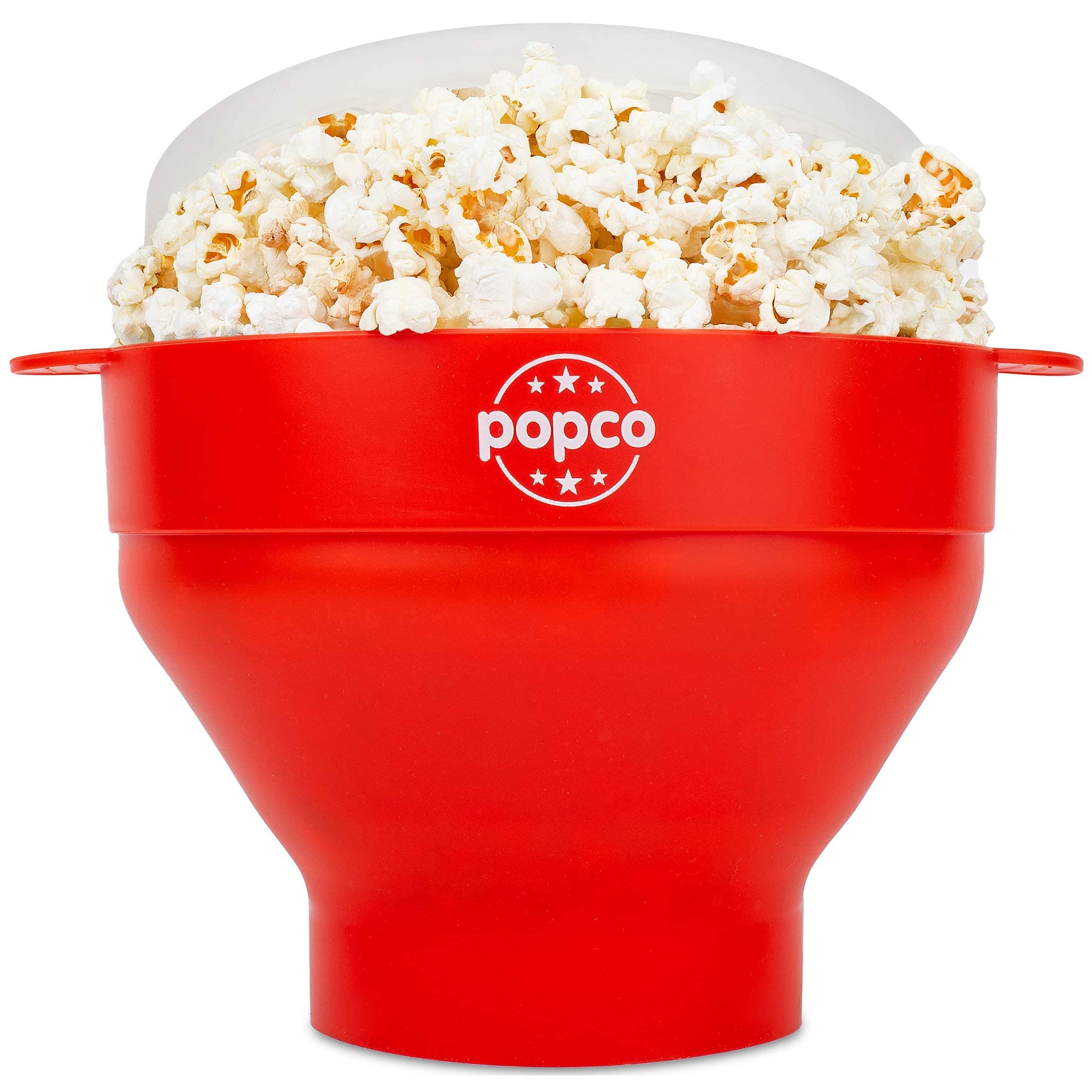 The Original Popco Silicone Popcorn Microwave Popper With Handles - Microwave Popcorn Bowl - Popcorn Maker - Collapsible Popcorn