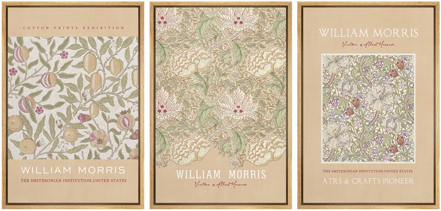 Wall26 Framed Canvas Print Wall Art Set William Nature-Inspired Patterns Illustrations Modern Art Decorative Floral Botanical Mi