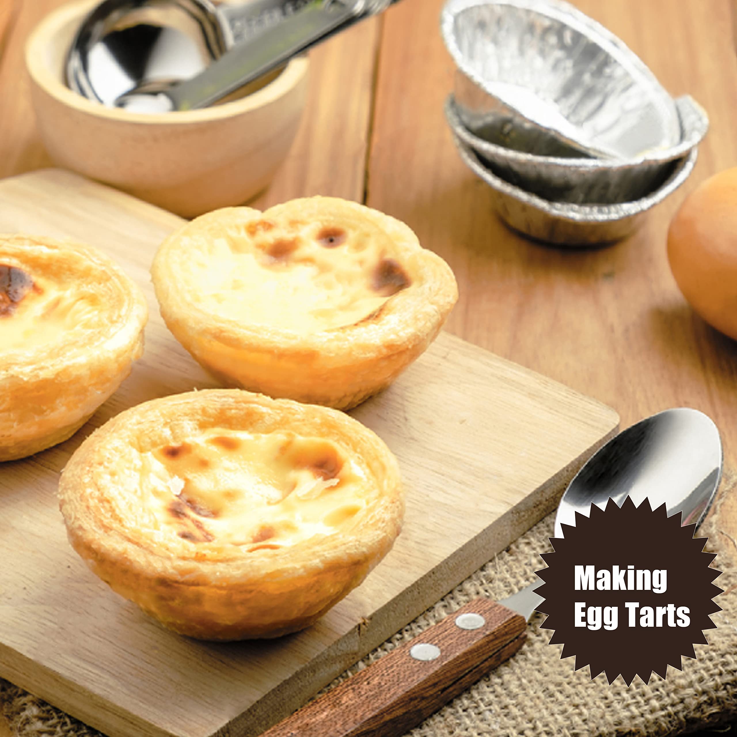 Aiduzety 2.14'' Disposable Aluminum Foil Egg Tart Molds - Ideal For Baking, Storing, And Serving Desserts(100 Pack)