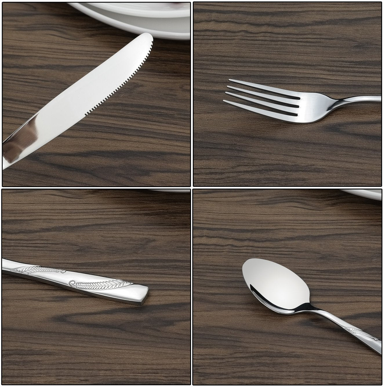 Nicesh 60-Piece Stainless Steel Flatware Set, Service For 12