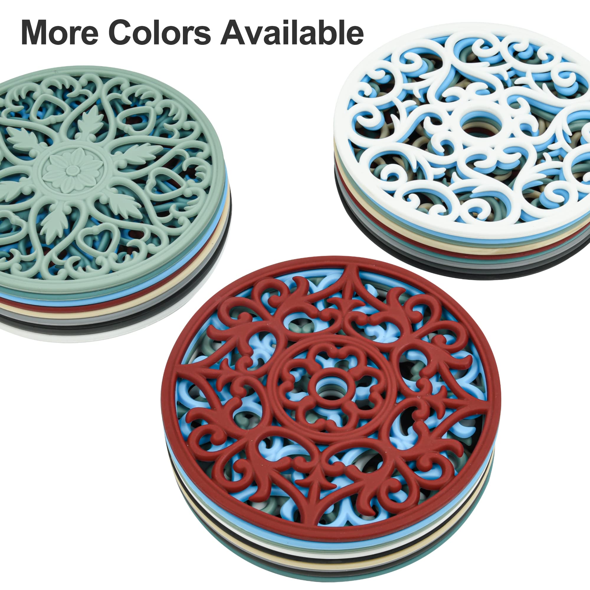 Viwehots Silicone Trivets Mats For Hot Pots And Pans, Multi-Use Intricately Carved Hot Pads And Mats, Flexible Modern Kitchen Ta