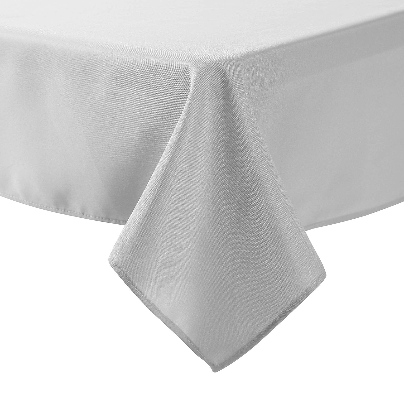 132 Inch Round Tablecloth Washable Polyester Table Cloth Decorative Table Cover For Wedding Party Dining Banquet(132 Inch,Silver