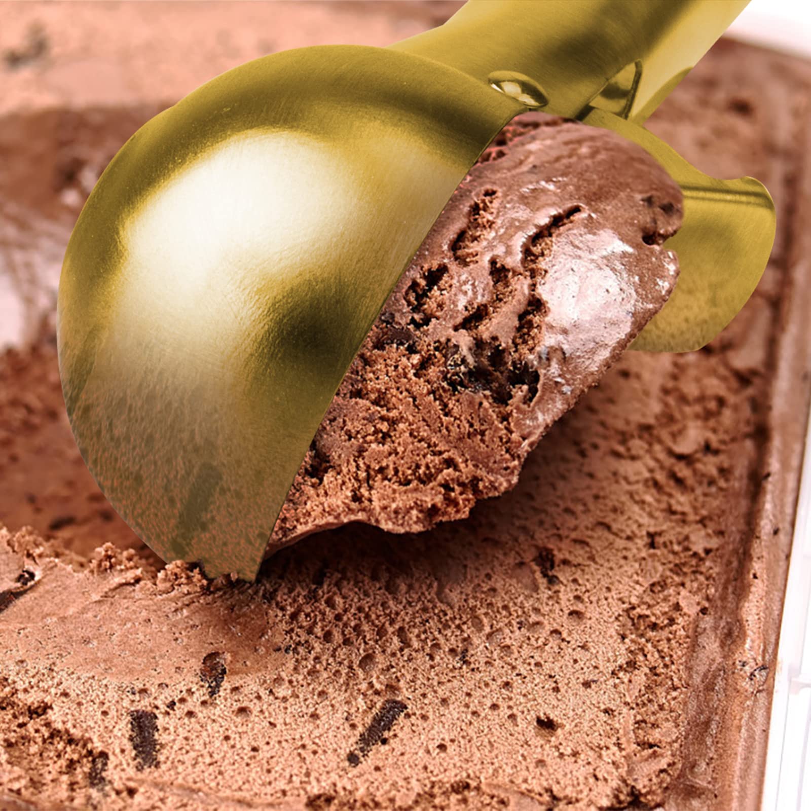 Yastant Premium Ice Cream Scoop With Trigger Ice Cream Scooper Stainless Steel, Heavy Duty Metal Icecream Scoop Spoon Dishwasher
