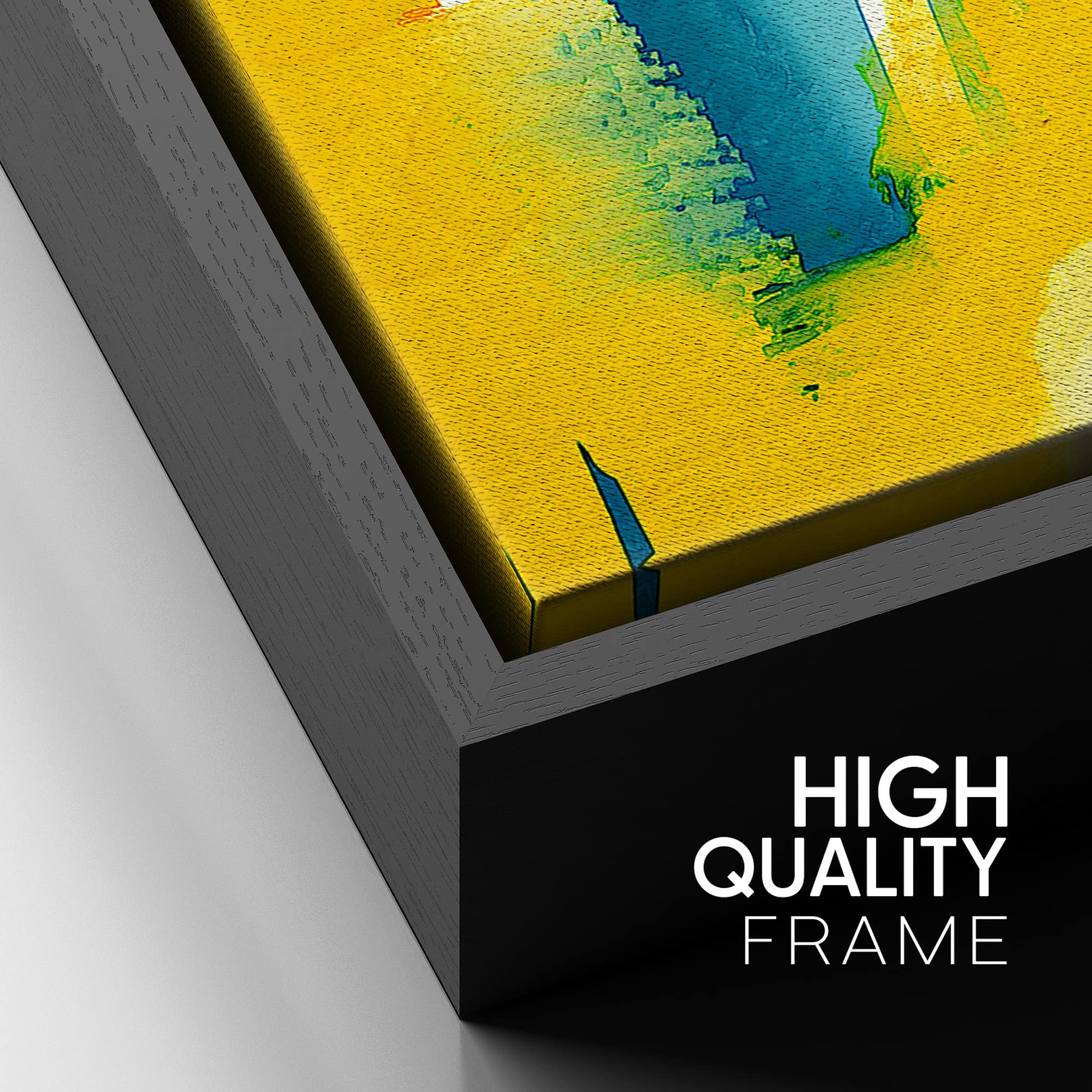 Signford Framed Canvas Print Wall Art Multicolor Rainbow Paint Stroke Collage Graffiti & Street Art Abstract Illustrations Moder