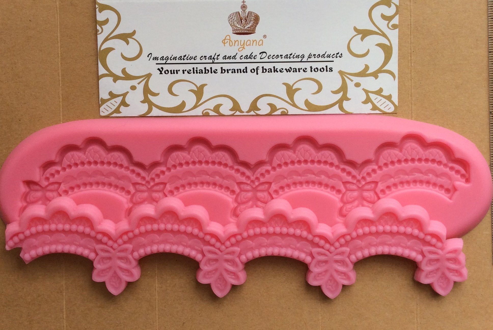 Anyana Cake Edible Sugar Swag Lace Silicone Border Mould Cake Fondant Impression Gum Paste Mold For Sugar Paste Wedding Birthday