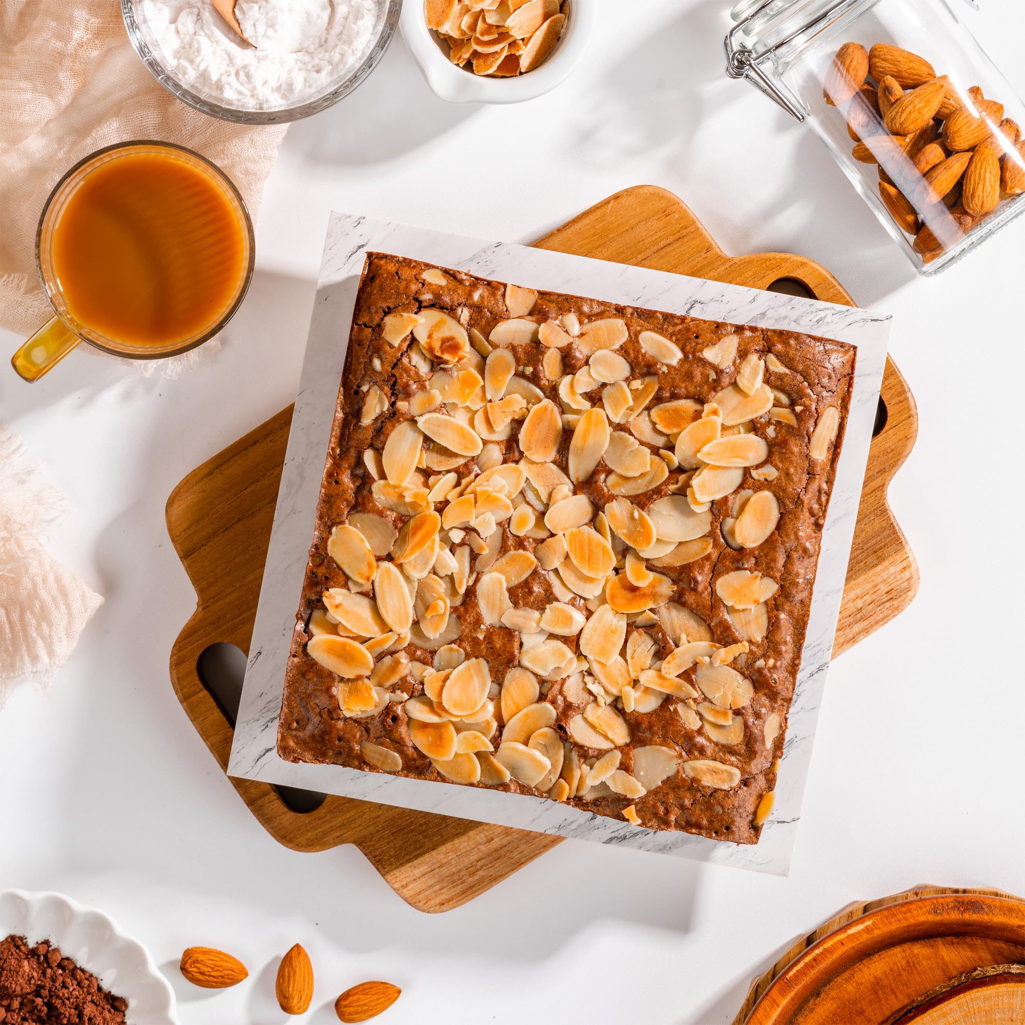 Hongbake 8X8 Cake Baking Pan Set, Nonstick Square Brownie Pans With Wider Grips, 2 Pieces, Heavy Duty, Grey