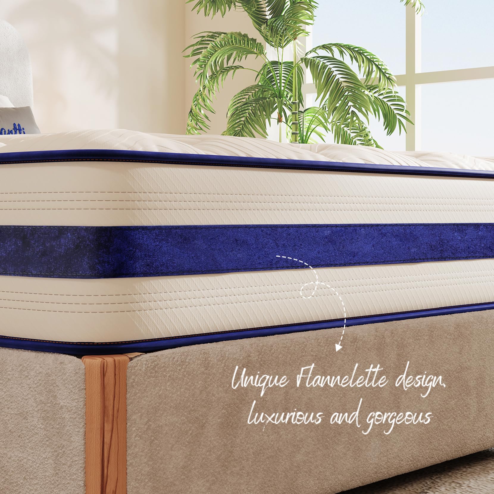 Vesgantti King Size Mattress, 12 Inch Hybrid Innerspring Mattress With Memory Foam, Support & Pressure Relief, Medium Firm Feel