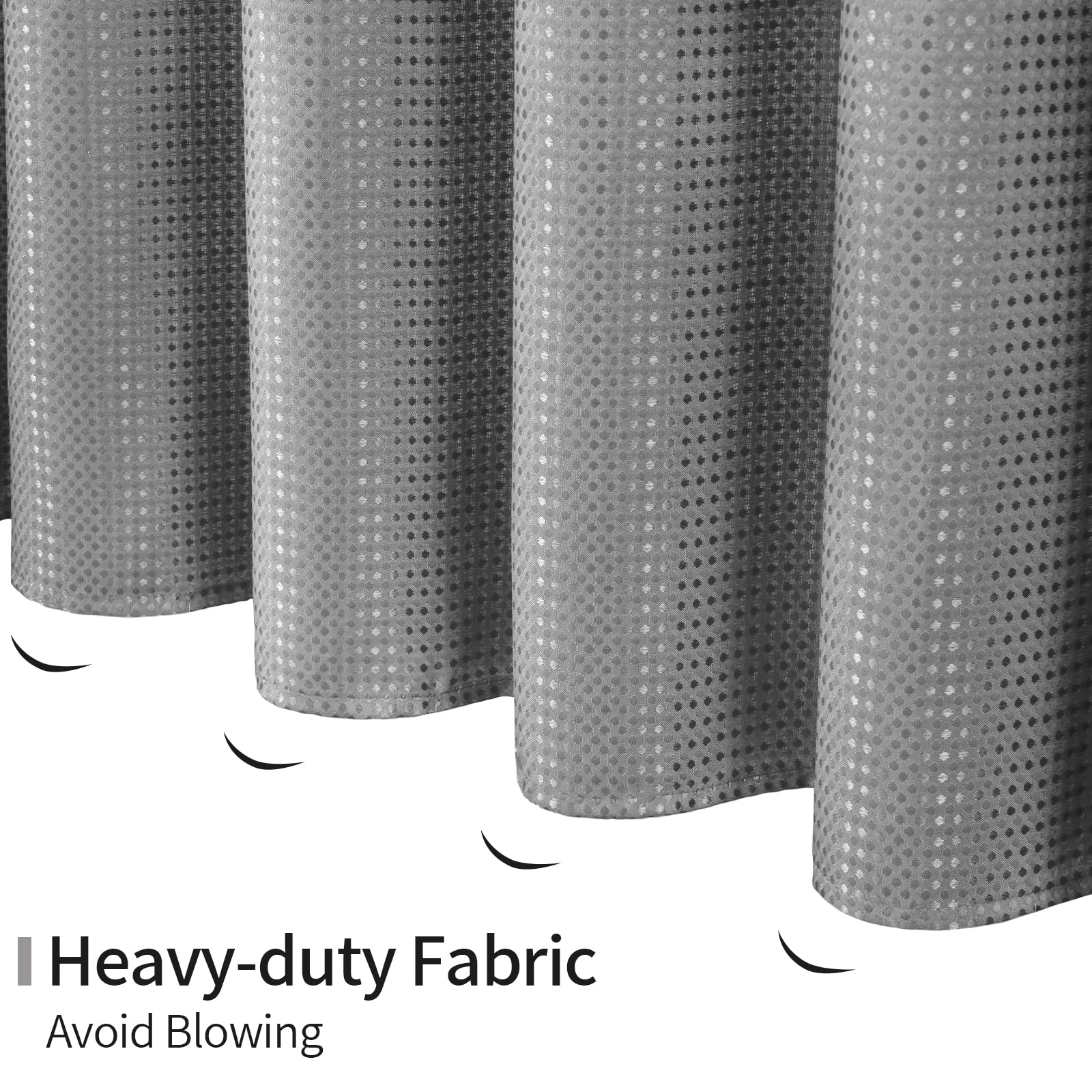 MitoVilla Grey Waffle Shower Curtain Set with Snap-in Liner  Modern Waffle Weave Fabric Shower Curtain  Luxury Heavy Duty Cloth Shower Curtain for Neutral Hotel & Spa Bathroom Decor  72 x 72