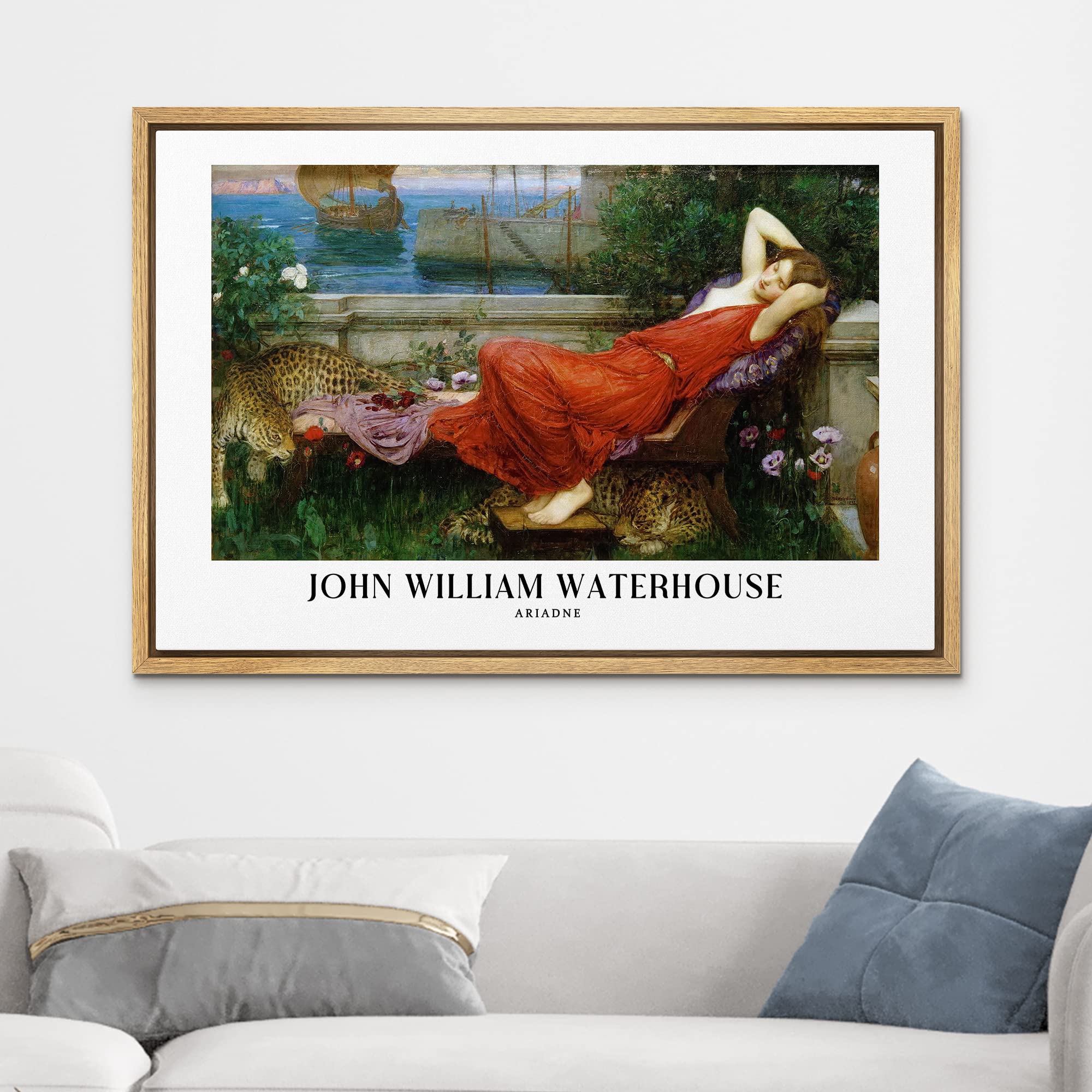 Wall26 Framed Canvas Print Wall Art Ariadne By John William Waterhouse Historic Classical Illustrations Fine Art Decorative Vint