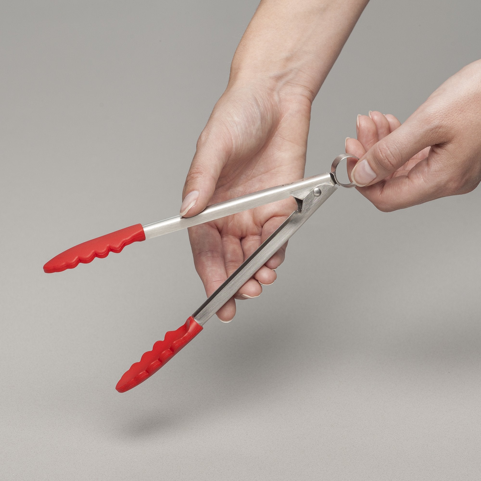 Zeal J141R Silicone Non Stick Kitchen Mini Tongs With Stainless Steel Handle (20Cm) -Red