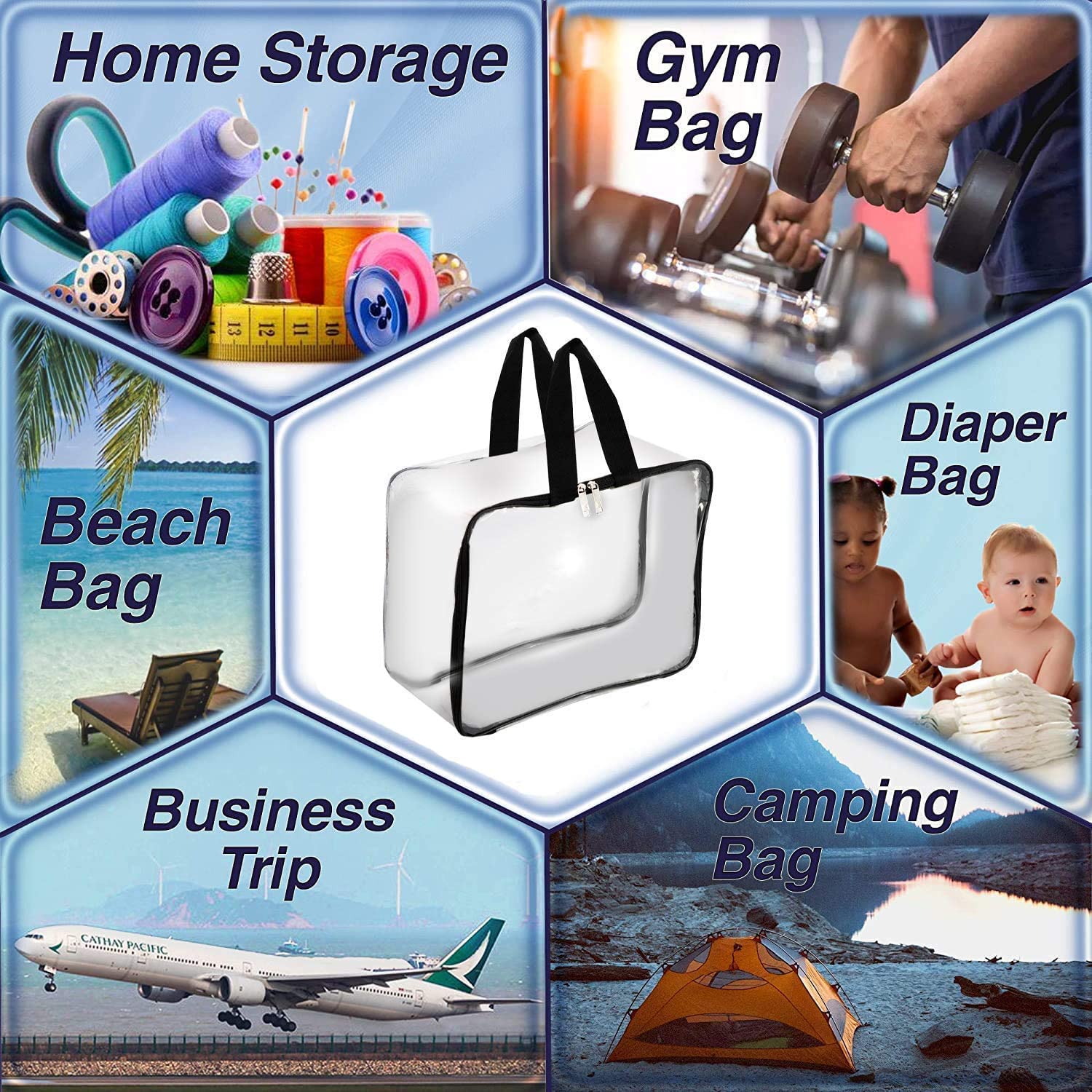 HOLLIO Transparent Pvc Storage Bag for Saree Covers,Clothes, Lehenga, Blankets, Bedsheets, Toys, Docs | Wardrobe Organizer | Cle