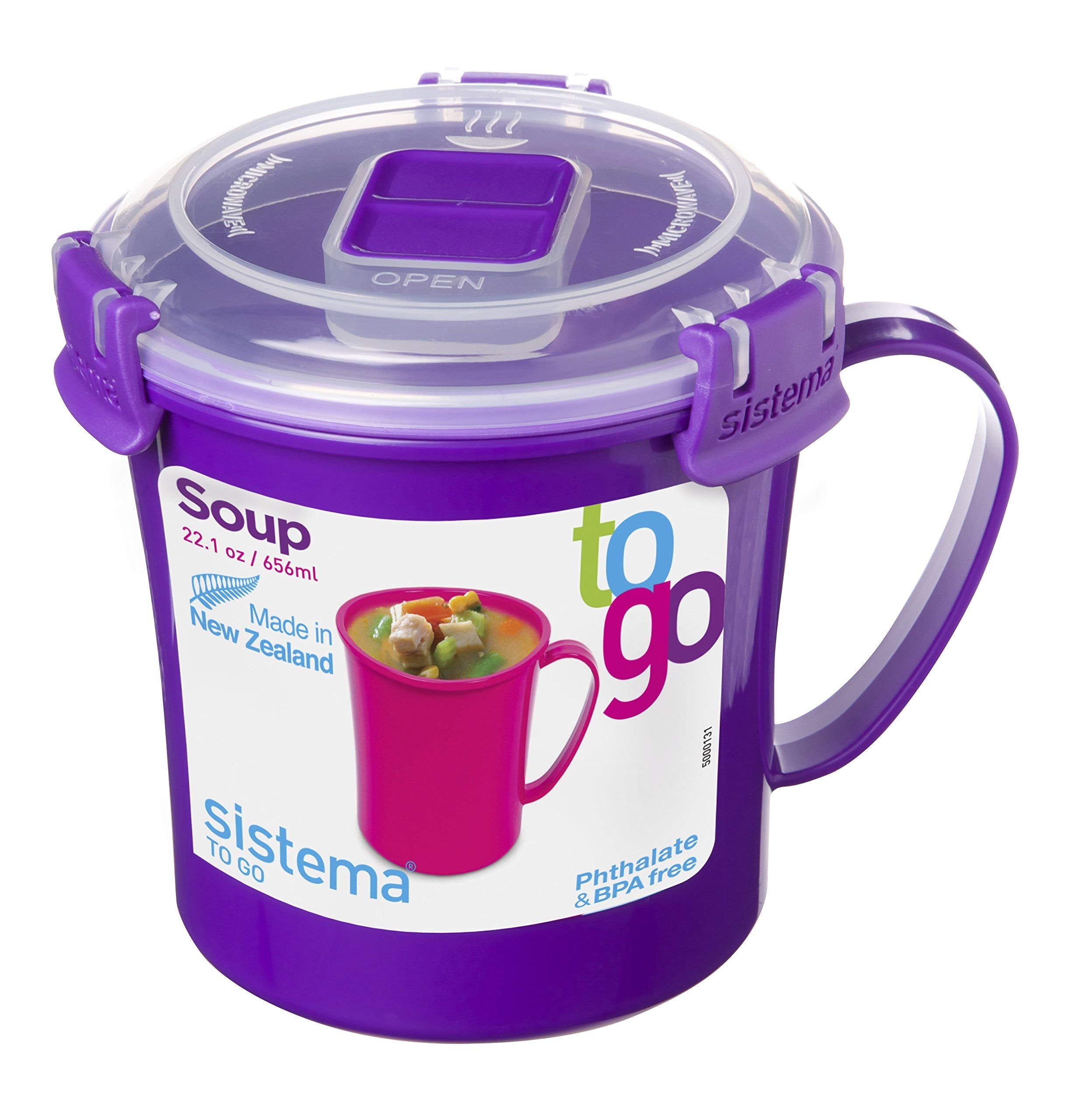 Sistema Microwave Plastic Soup Mug, 2.8 Cup, Medium
