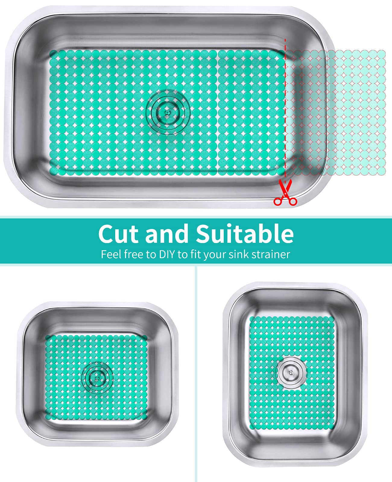 Bligli 2-Pack Kitchen Sink Mat: Pvc Adjustable Sink Protector | Sink Liner Pad | Dish Drying Mats, Easy To Clean & Diy Cut | 15.