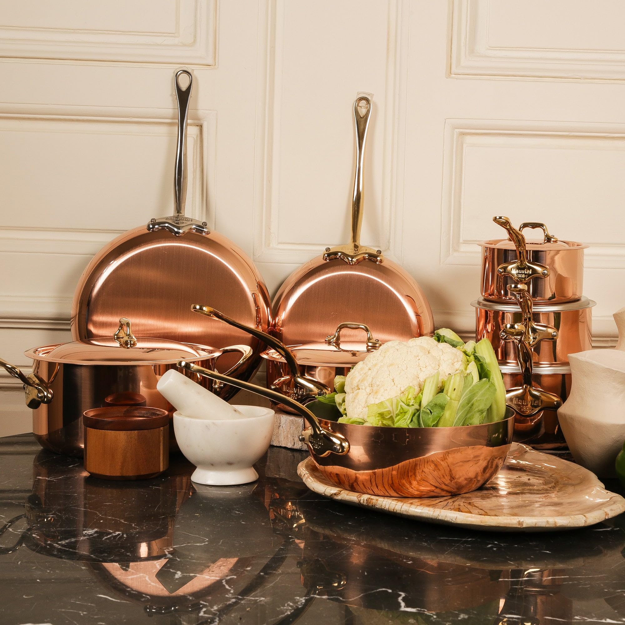 Mauviel M'Heritage 150 B 1.5Mm Polished Copper & Stainless Steel Sauce Pan With Lid, And Brass Handles, 2.8-Qt, Made In France