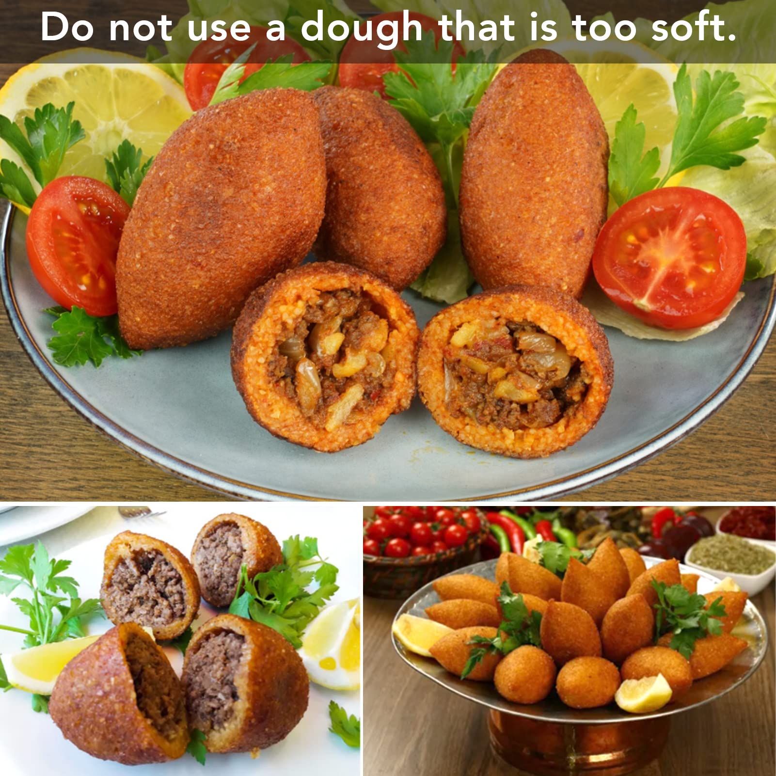 Meatball Processor Diy Kibbeh Rolls Maker Mould Manual Meatloaf Maker Press Tool Diy 9 Grids Homemade Meat Maker (Transparent)